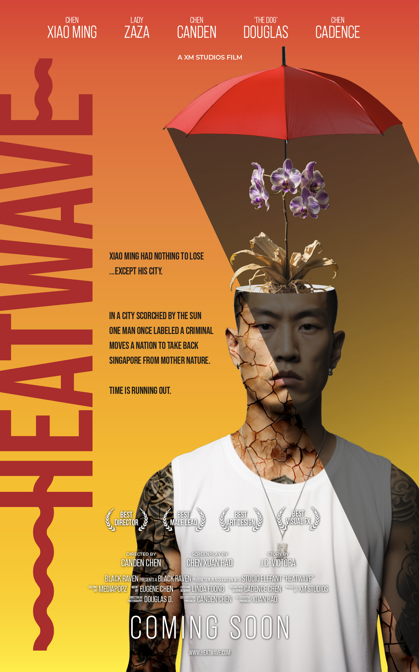Heatwave by Chen Xuan Hao Canden, digital movie concept with split face design