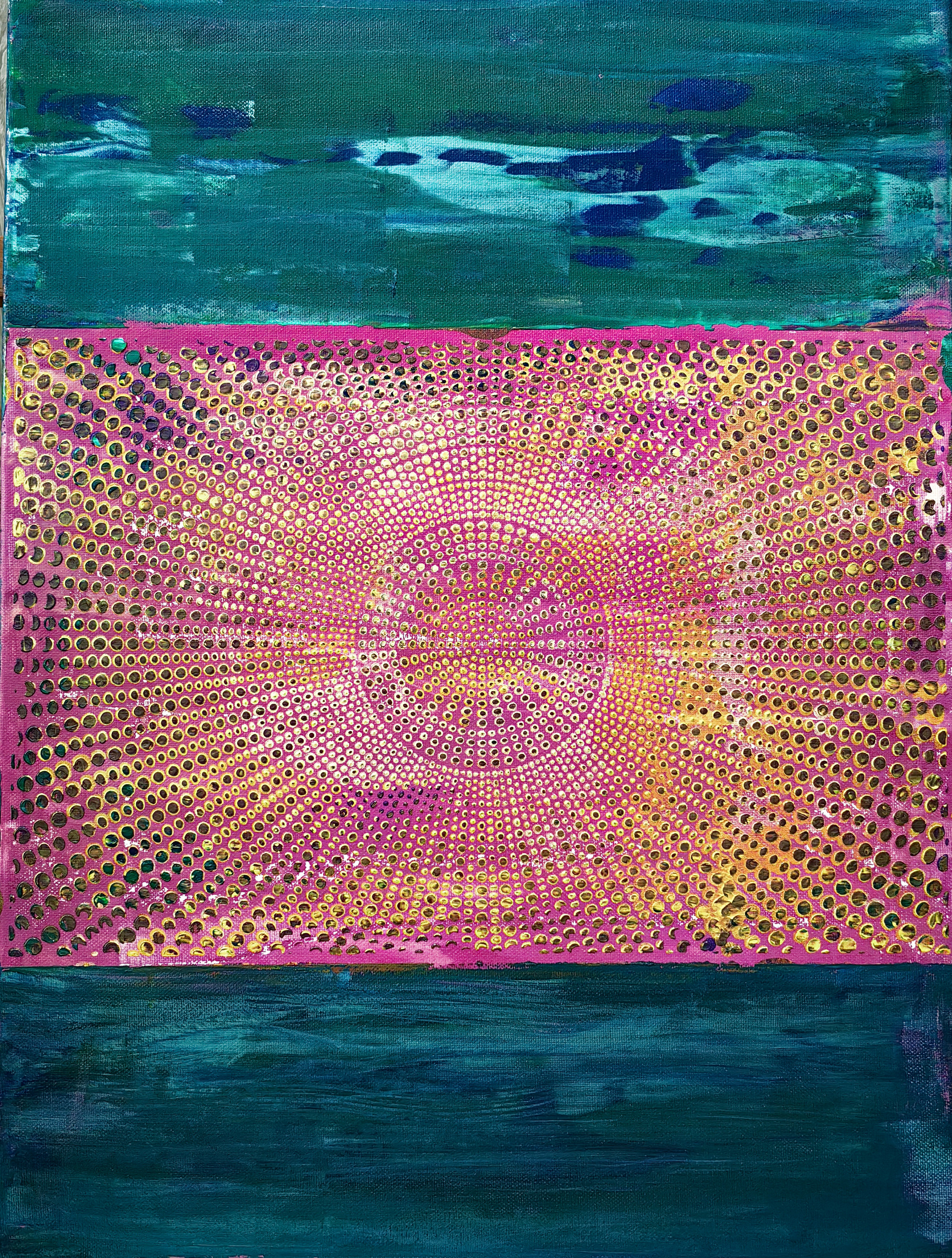 Radiant Core by Shana Lim Zi Xin featuring vibrant central pattern with concentric circles