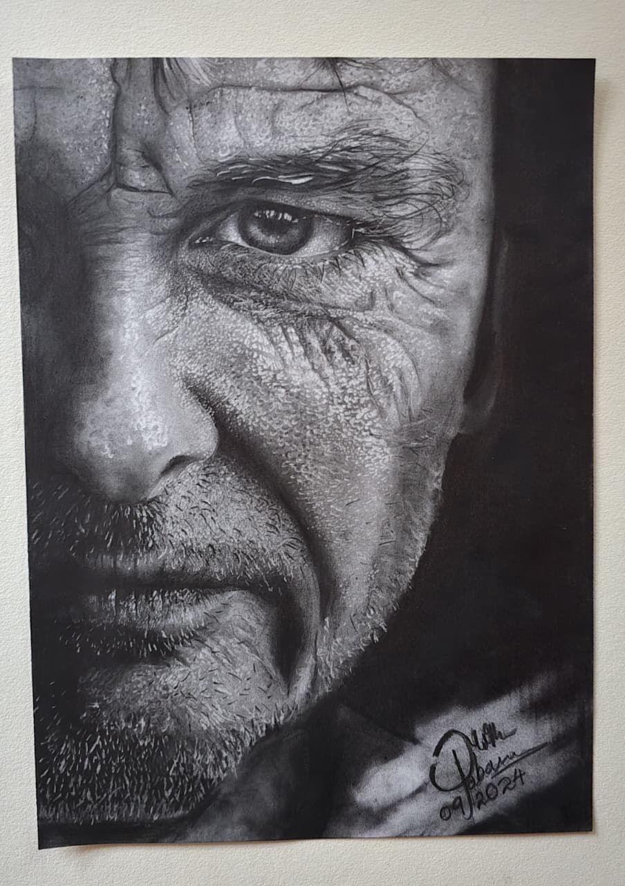 Beyond reality by T. D. Muthu Pabasari - intense detailed close-up of half a face