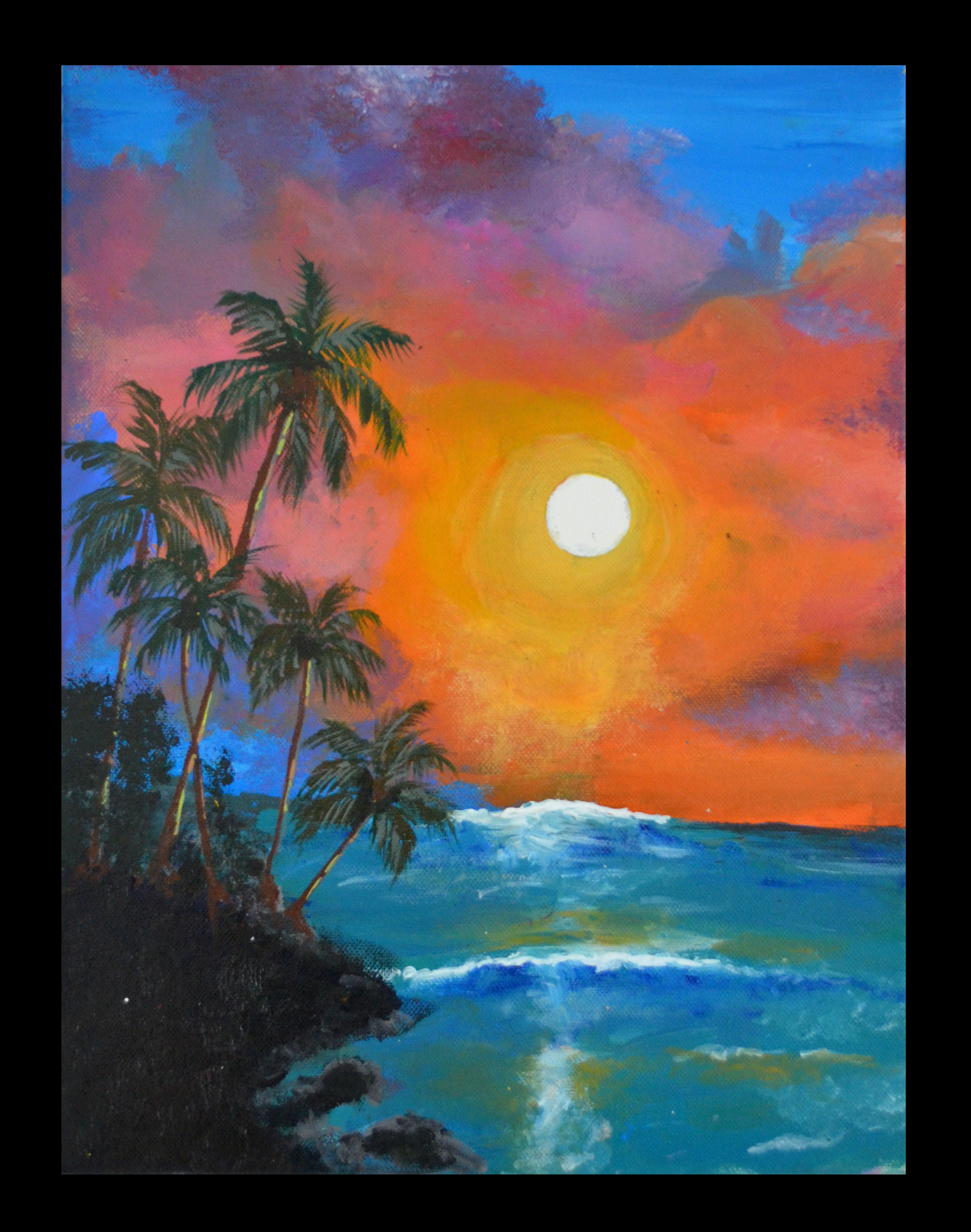 Vibrant sunsets by Jamie Alex Alvares, depicting sunset over ocean with vibrant colors