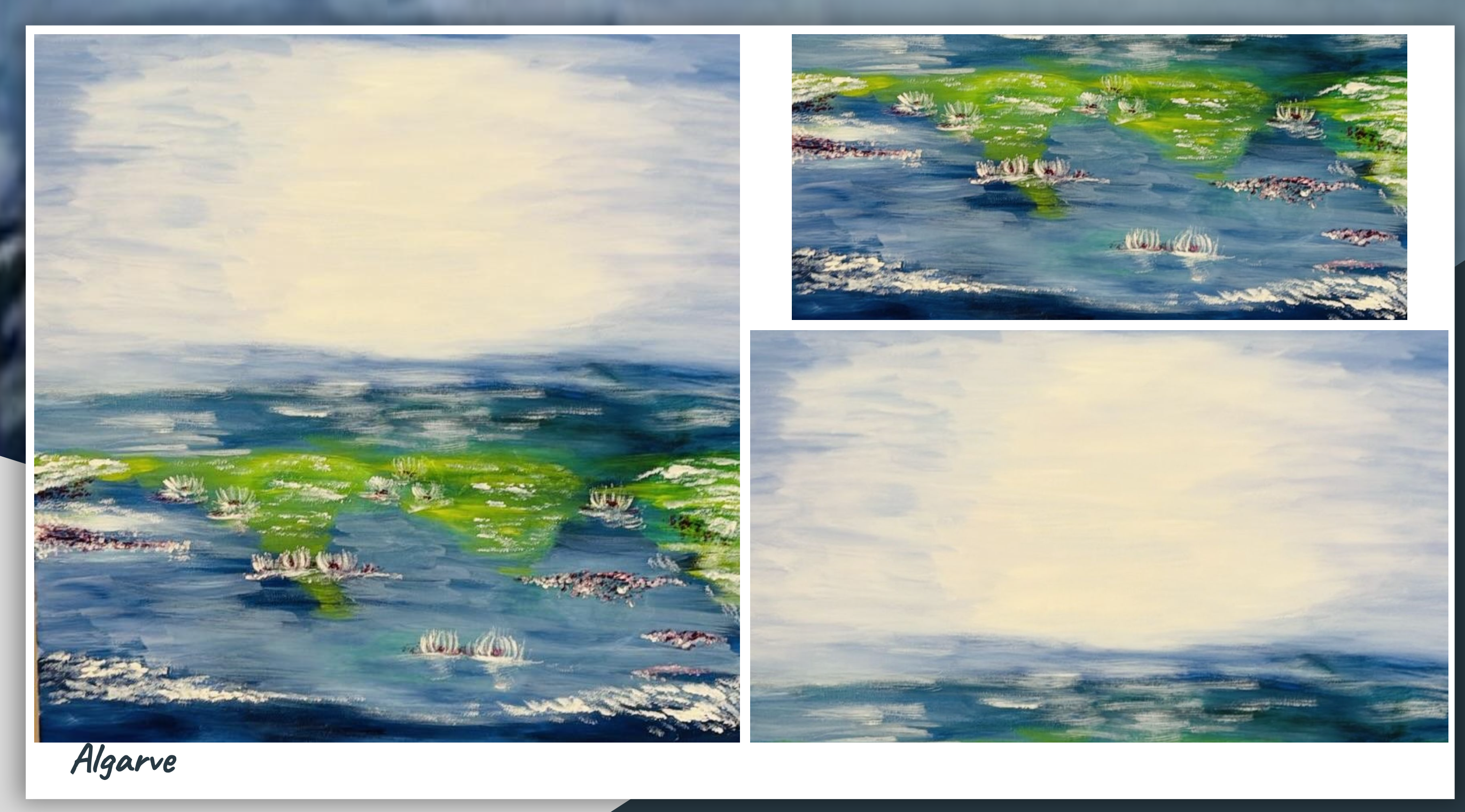 Algarve by Odette Bossolo, tranquil natural scene, wispy sky over water
