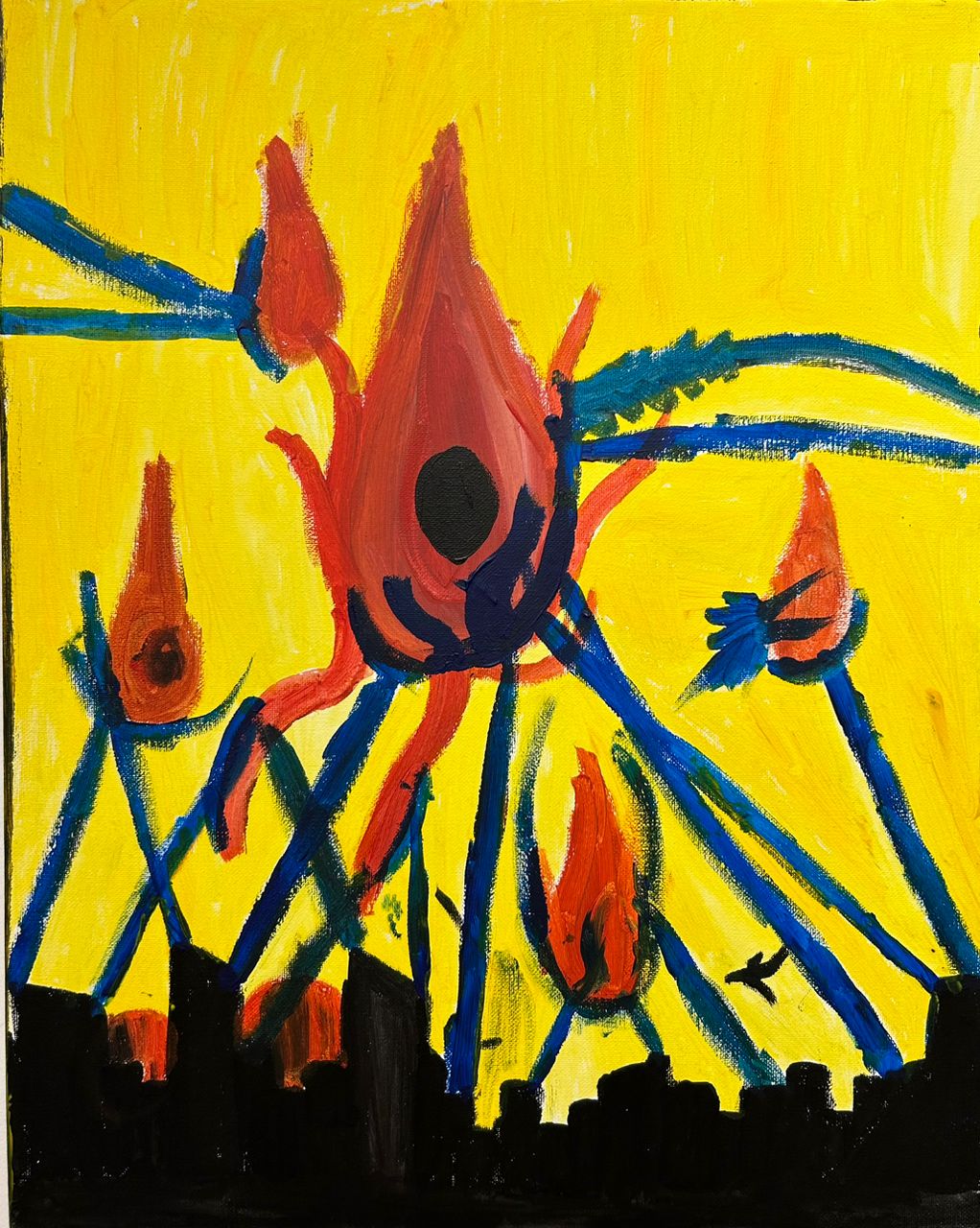 Incoming by Lim Ting Heng, dynamic composition with bold colors