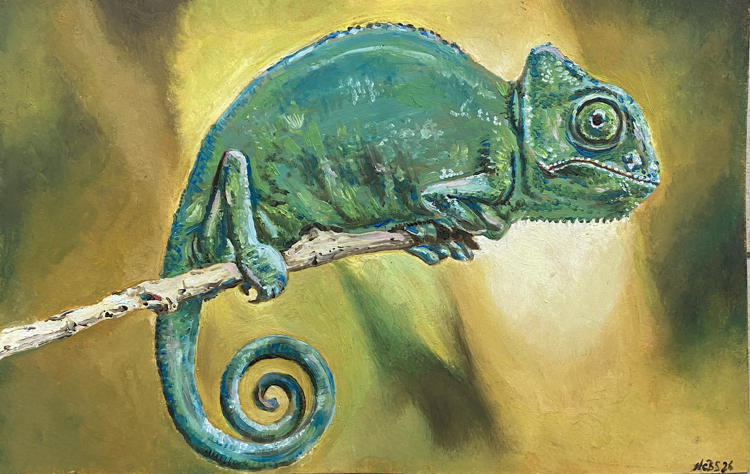 In Plain Sight by Nicola Claire Badby-Smit, chameleon on branch