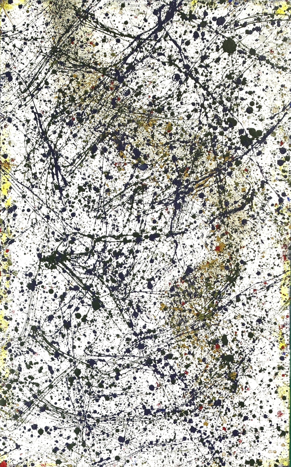 Cosmic Friction by Durga Sutharsan, dynamic paint splatter on white