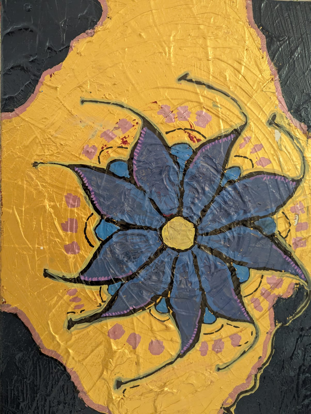 The Blue Lotus by Wishwasuriya Maya Shenara Silva, featuring a central blue lotus with multi-shade petals