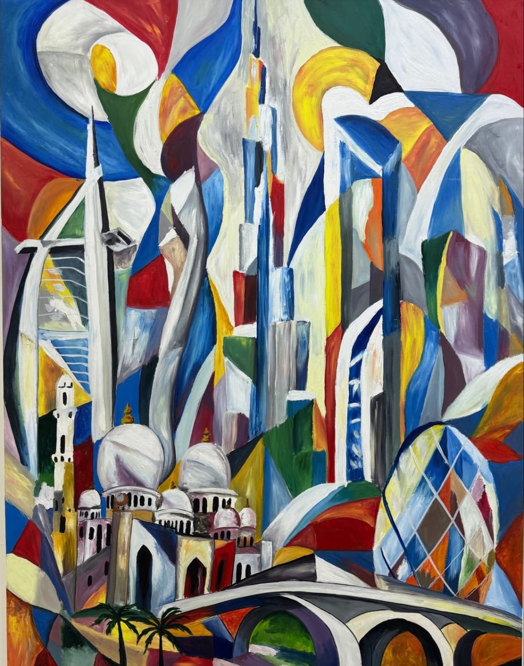Vision of the Emirates by Johnson Flomo, abstract depiction of UAE landmarks