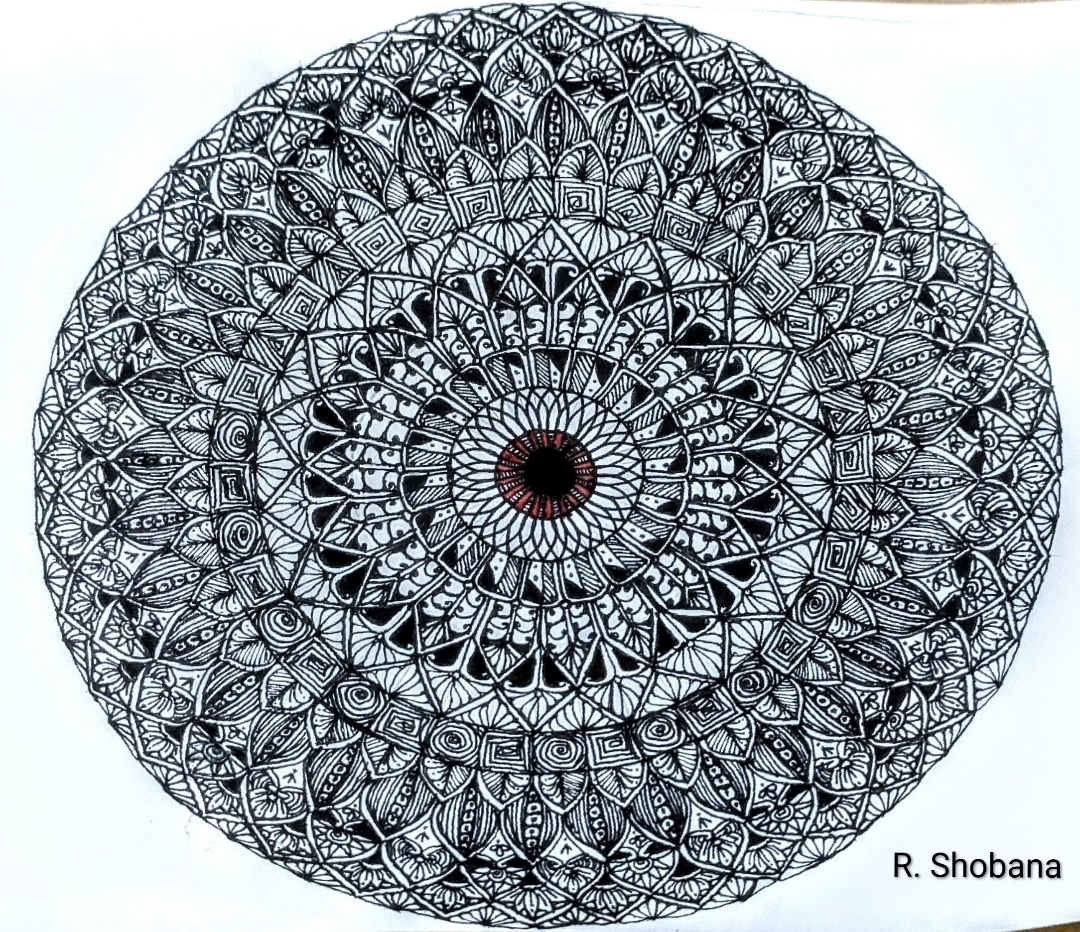 Mandala by Shobana R. - detailed circular design with intricate patterns
