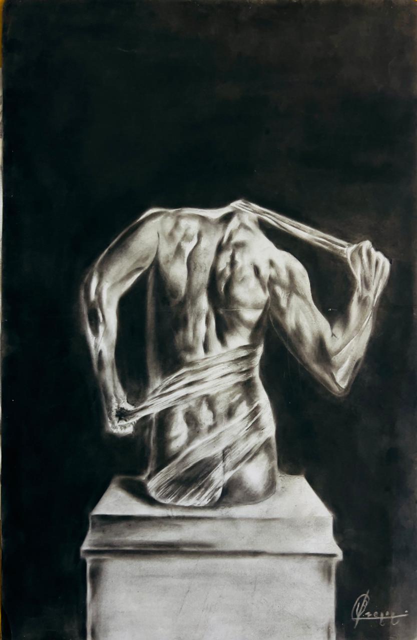 The slave worker by Brenon Fernando, detailed muscular male figure