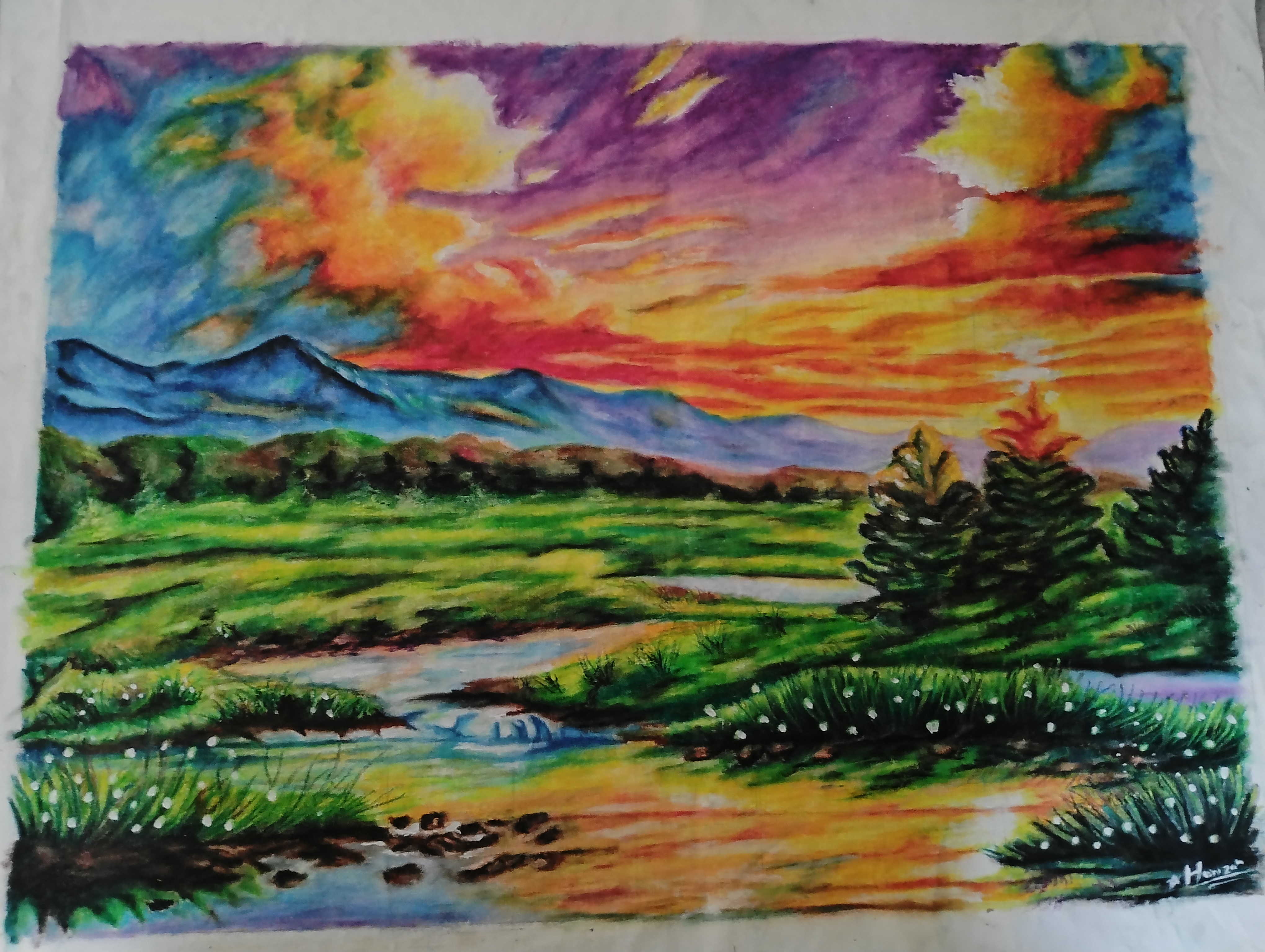Colors of Nature by Hanzala Shaikh, sunset landscape