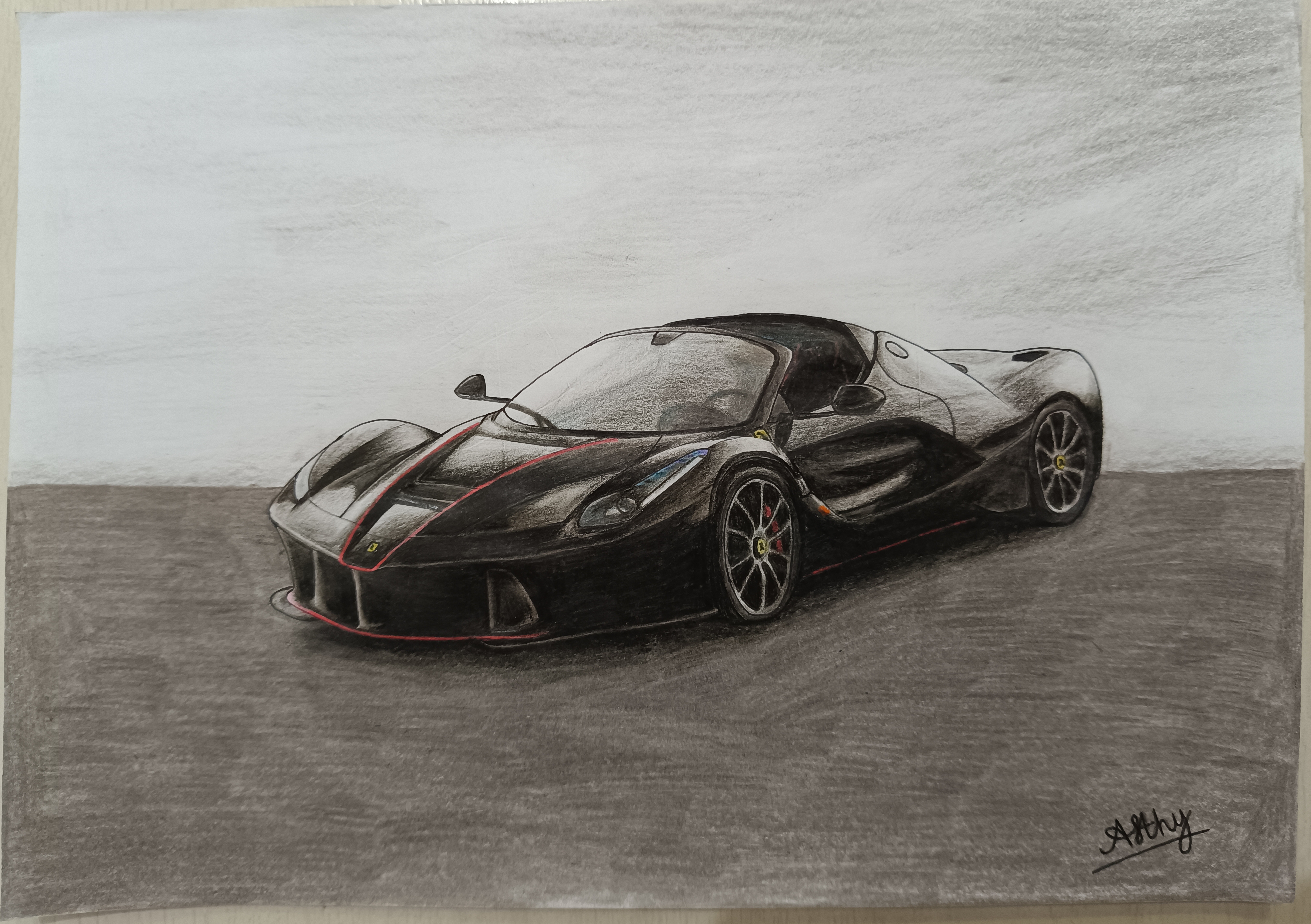 Ferrari LaFerrari Aperta by Afthy Sharaf Mohamed Rusfan, sleek and aerodynamic car depiction
