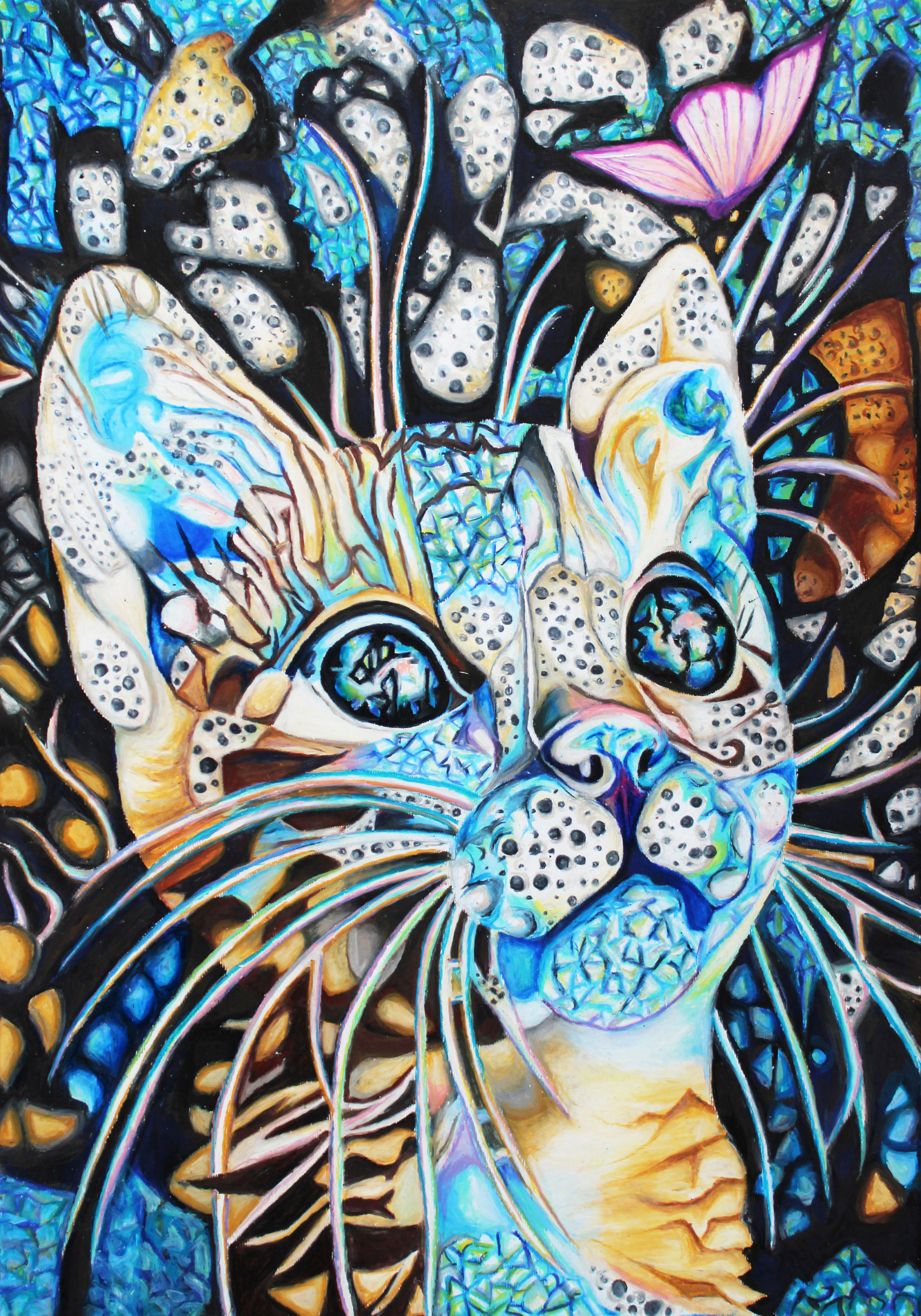Cat by Viara Pencheva, feline with abstract design
