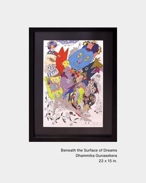 Faces of Dreams by Dhammika Nissanka Gunasekera featuring vibrant abstract forms