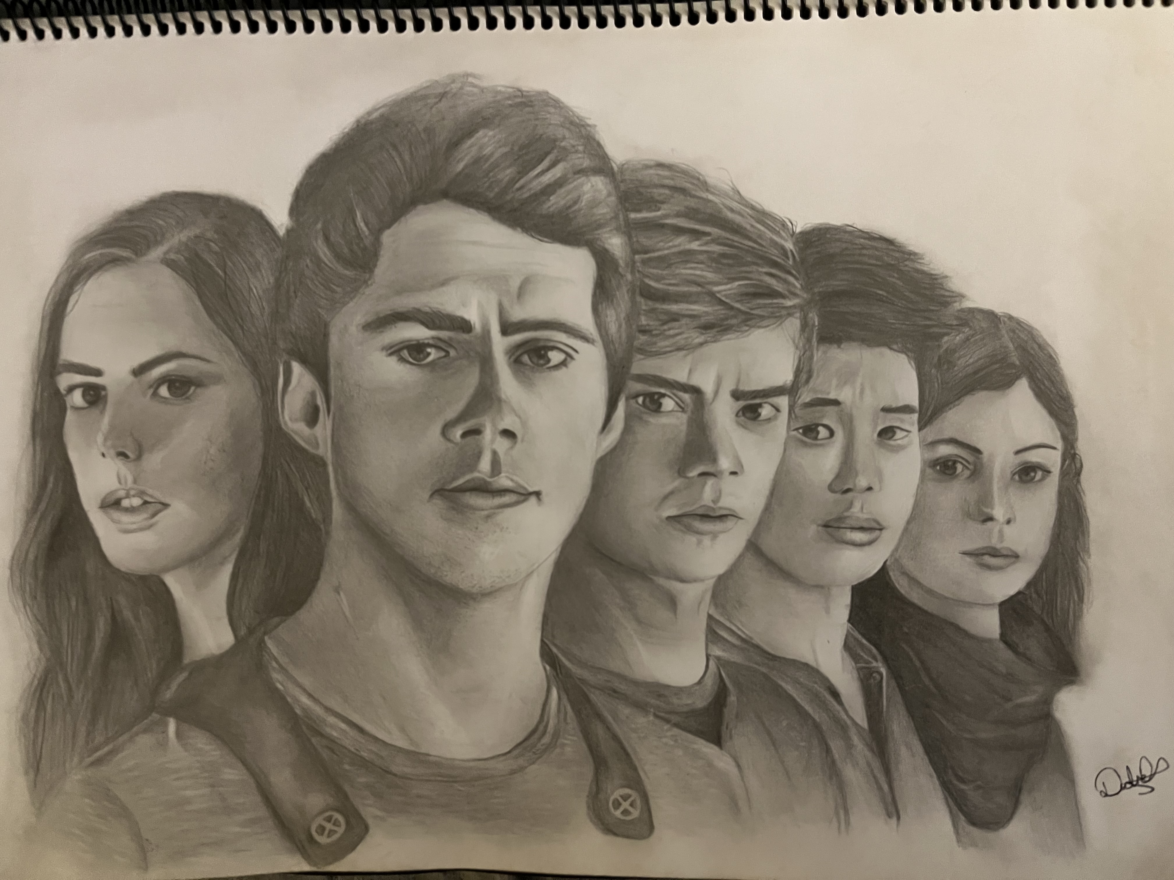 Pencil Drawing by Dedré featuring five detailed figures