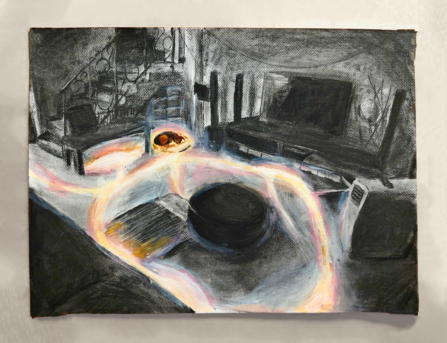 Trails of Love by Chen Xuan Hao Canden, colorful energy in a room interior