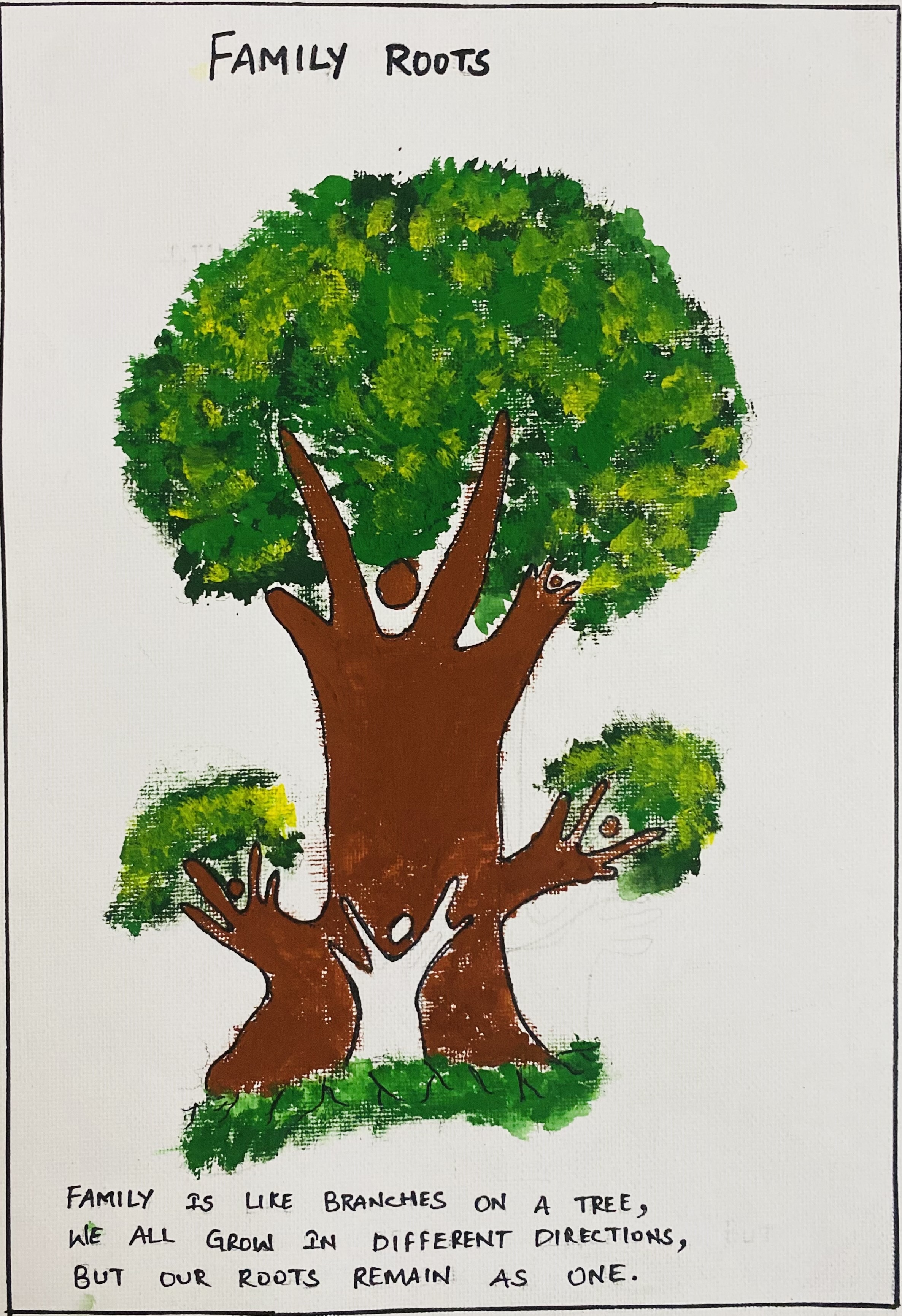 Family roots by Yuvan Gupta Eruventi - stylized tree with human figures