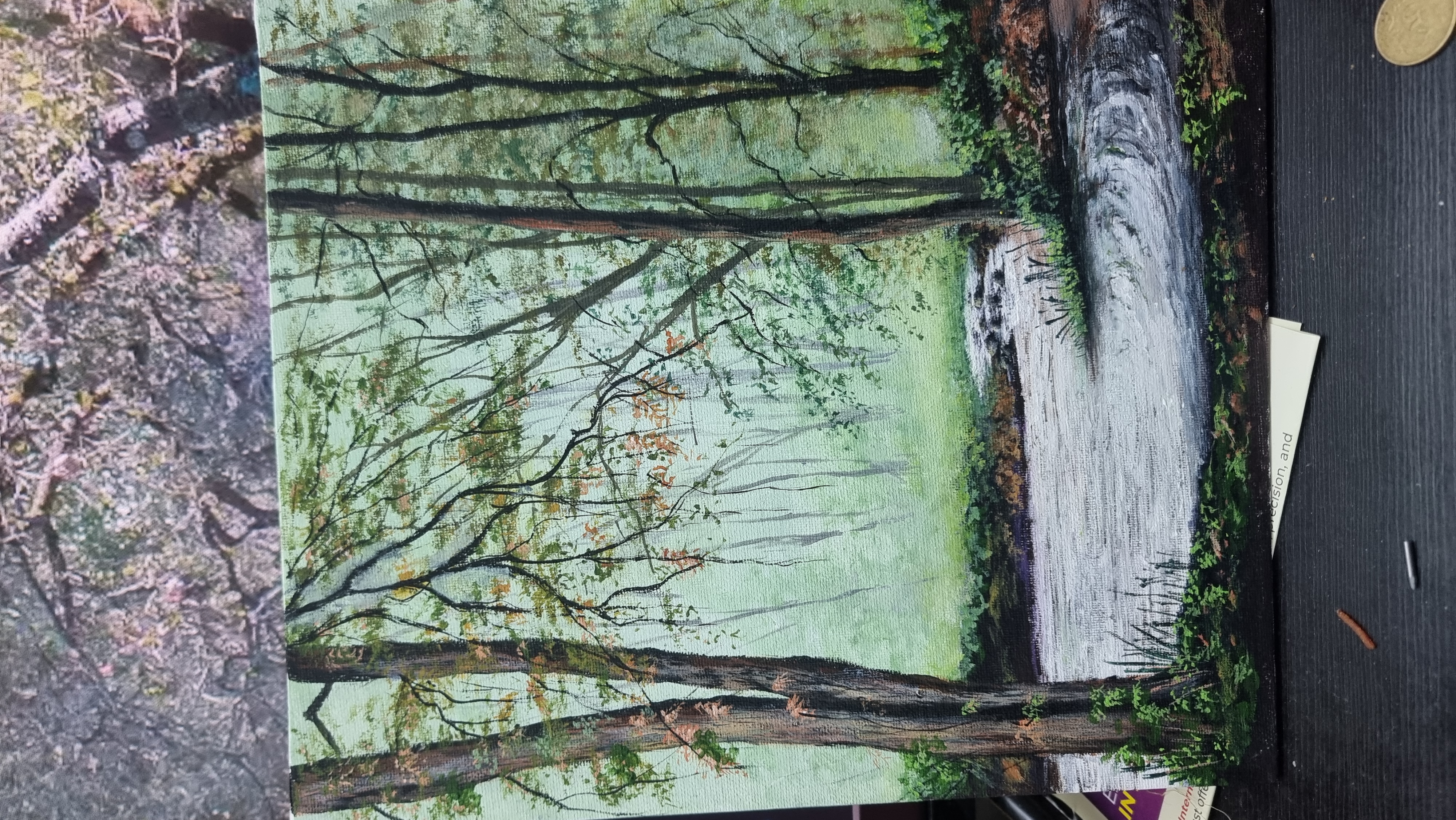 Nature's emotions by Delphin Mary, serene natural scene with river and trees