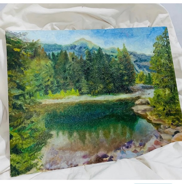 My Escape by Ayesha Shafiqueahmed Shaikh, serene lake and forest scene