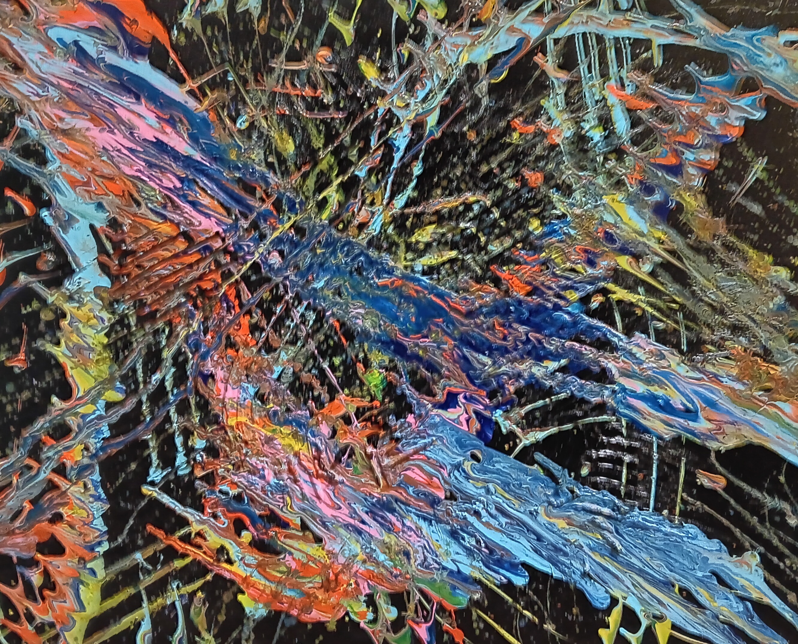 PARALLEL UNIVERSE by Valerie Johnson, vibrant colors with swirling lines