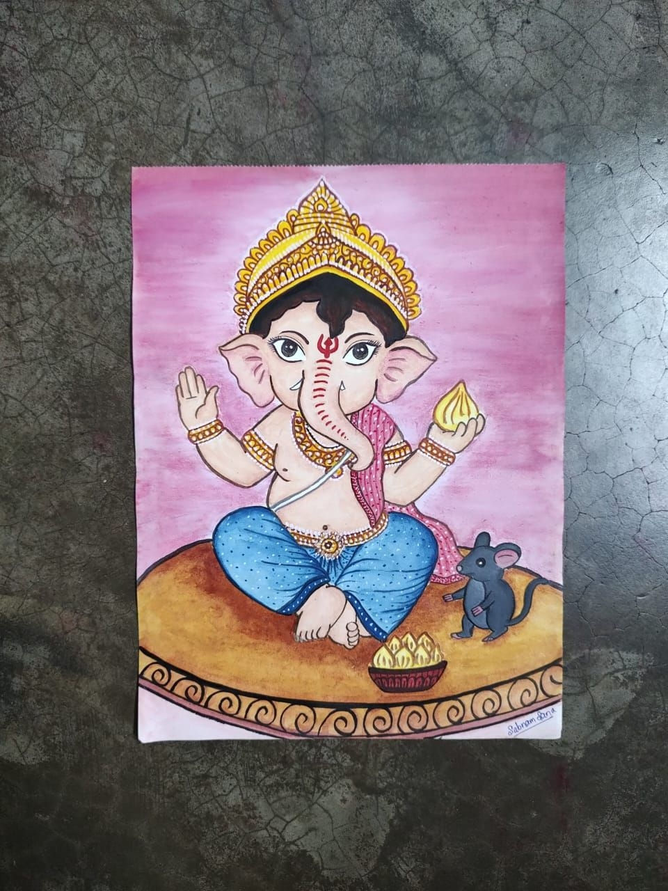 Caption Of Artwork: My little Ganesh ji 💖