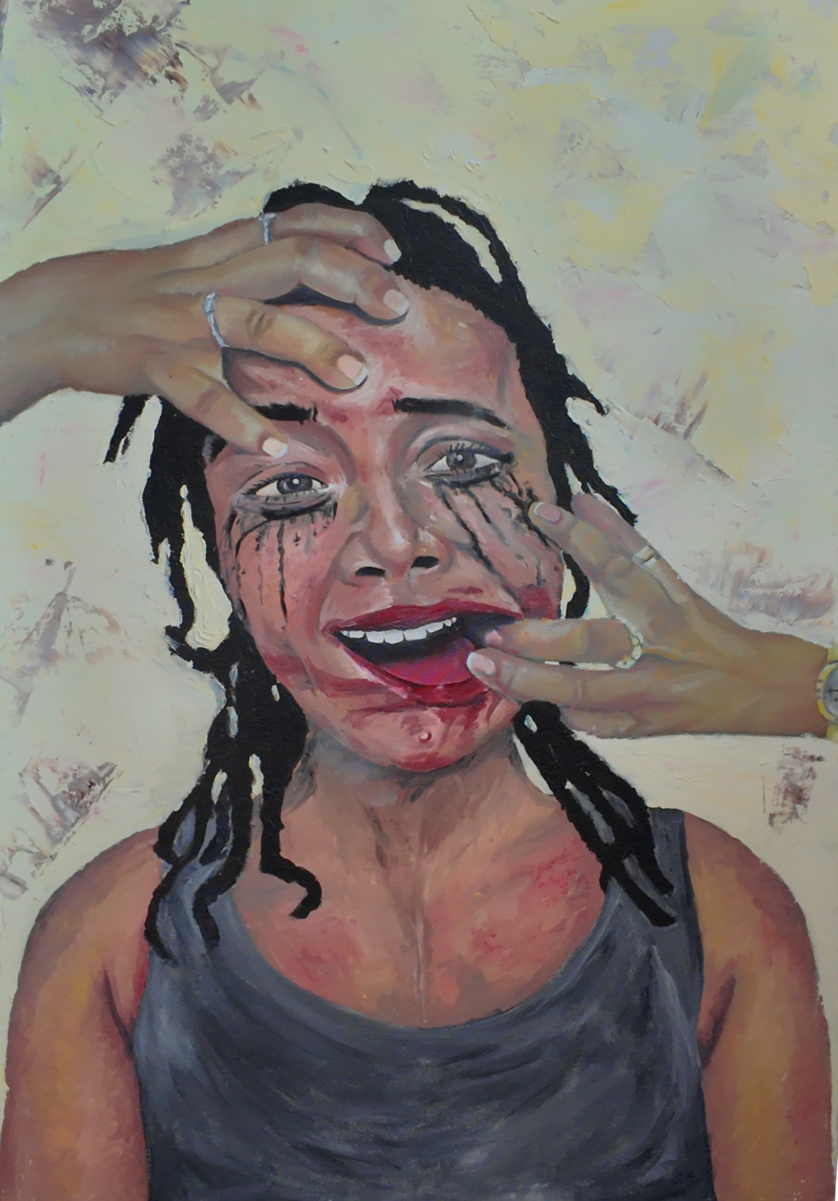 Torn Identity - Part II by Bonita Ebony Walker, depicting a distressed woman with marked face