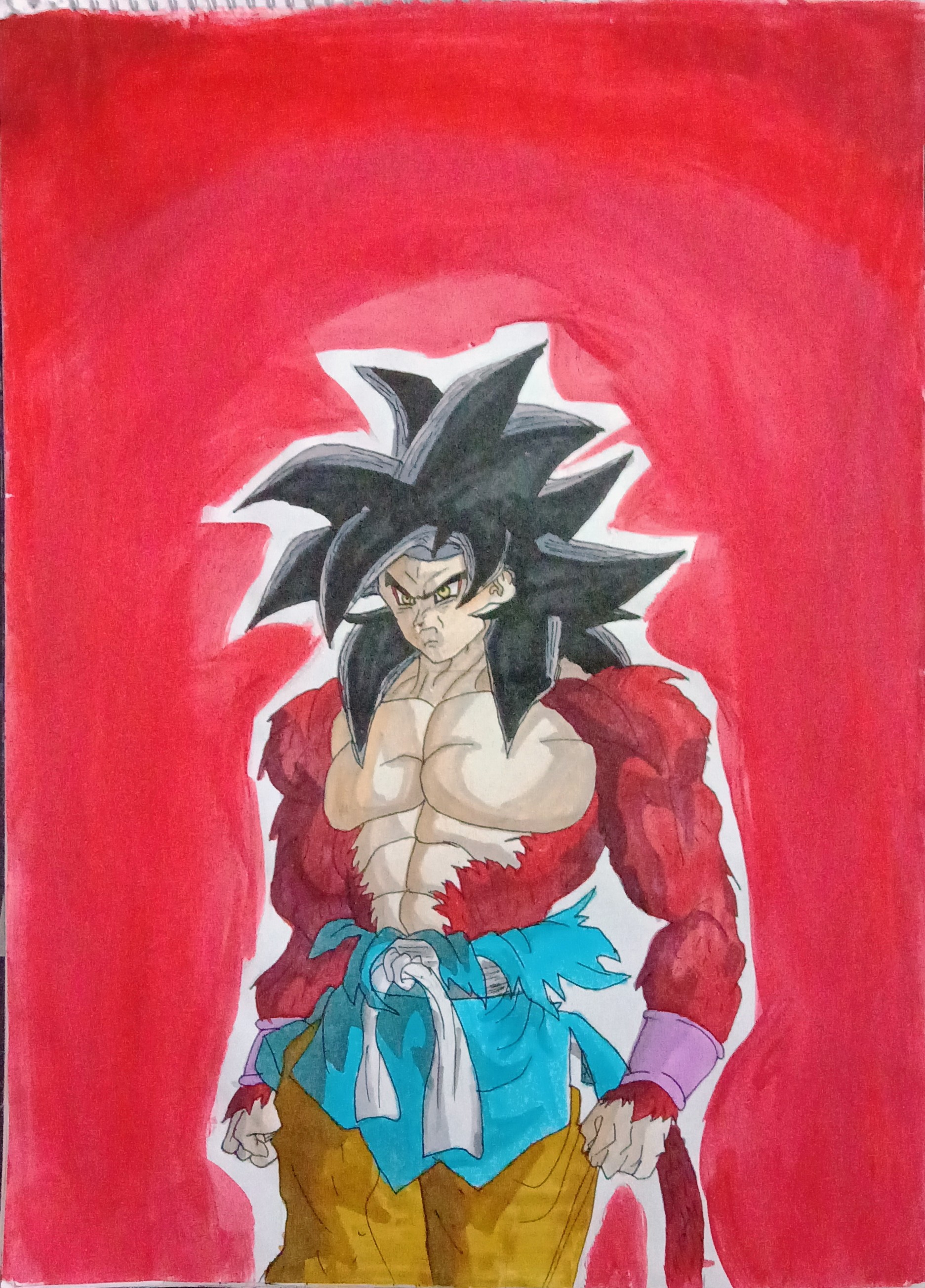 Goku SSJ4 by Gurdit Singh, anime character with spiky black hair and muscular build