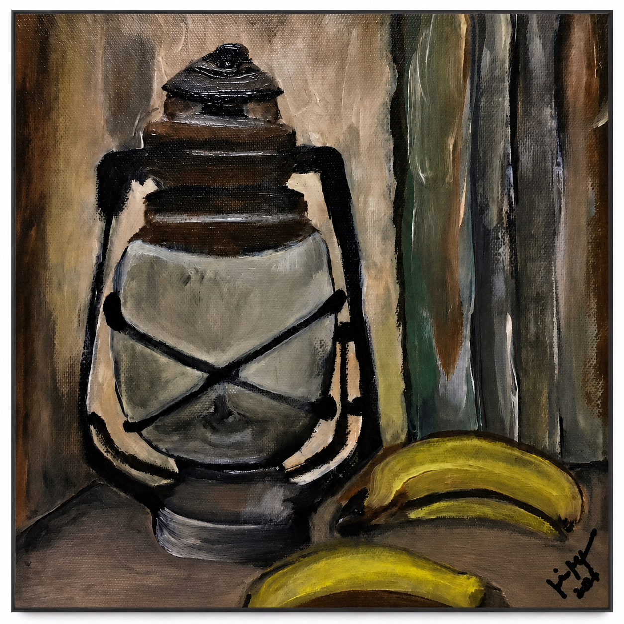 Light of Yesterday by Jinn Reyes, featuring a traditional Filipino lamp and bananas