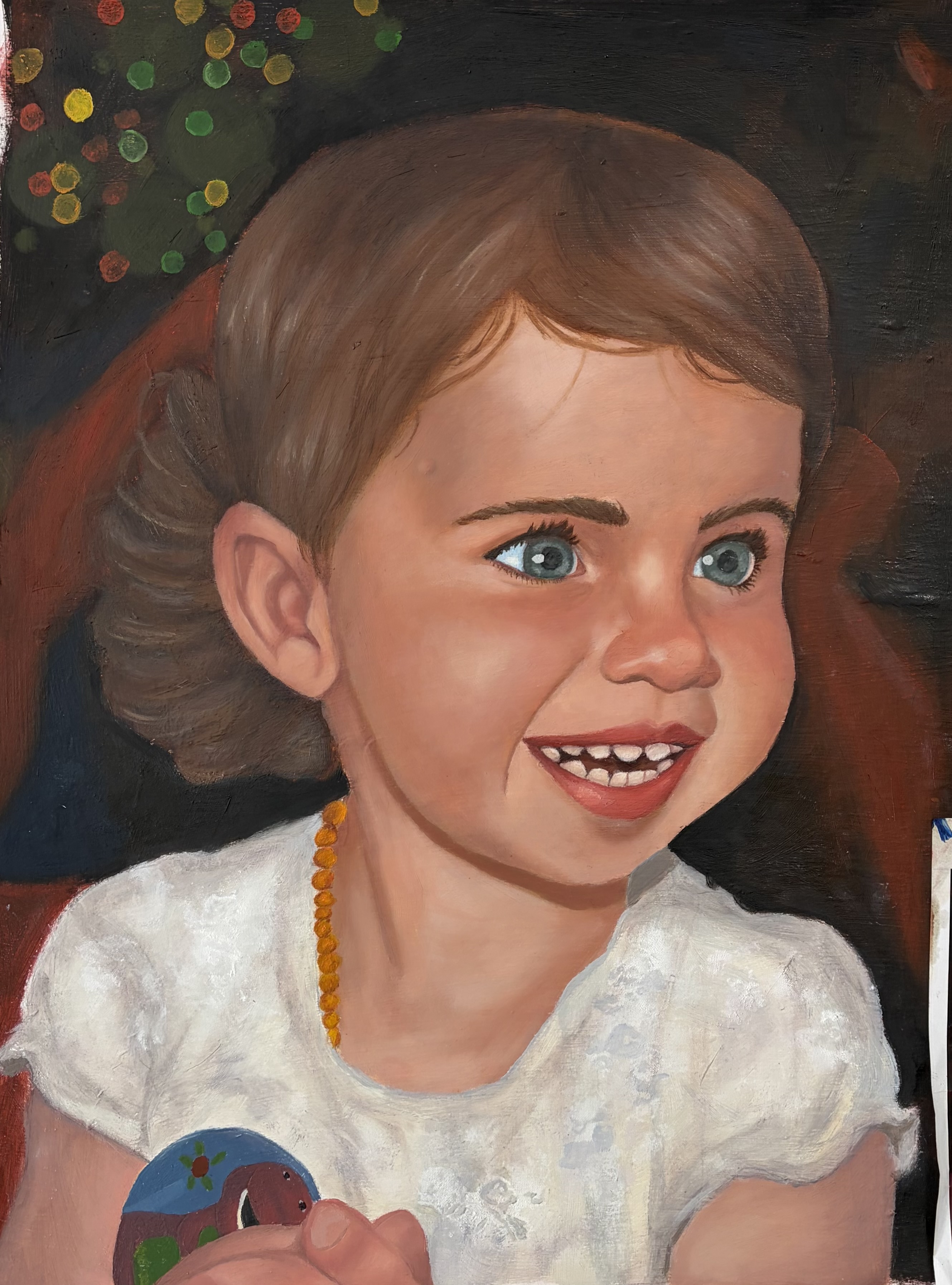 Look to the future by Cameron Whitehouse - young girl with blue eyes and a joyful expression