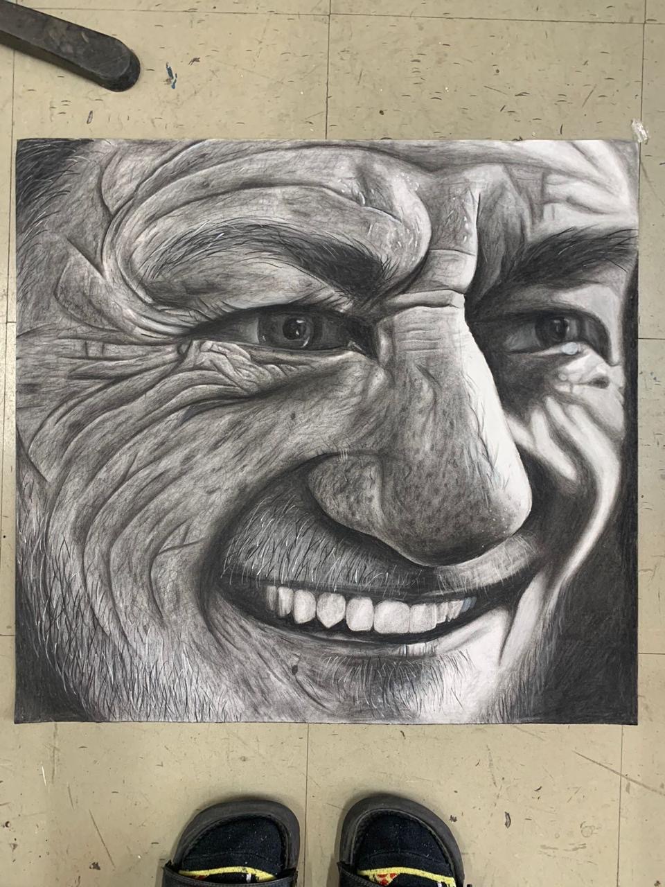 Etched in Time by Eerin Reintjes, detailed portrait of an elderly man
