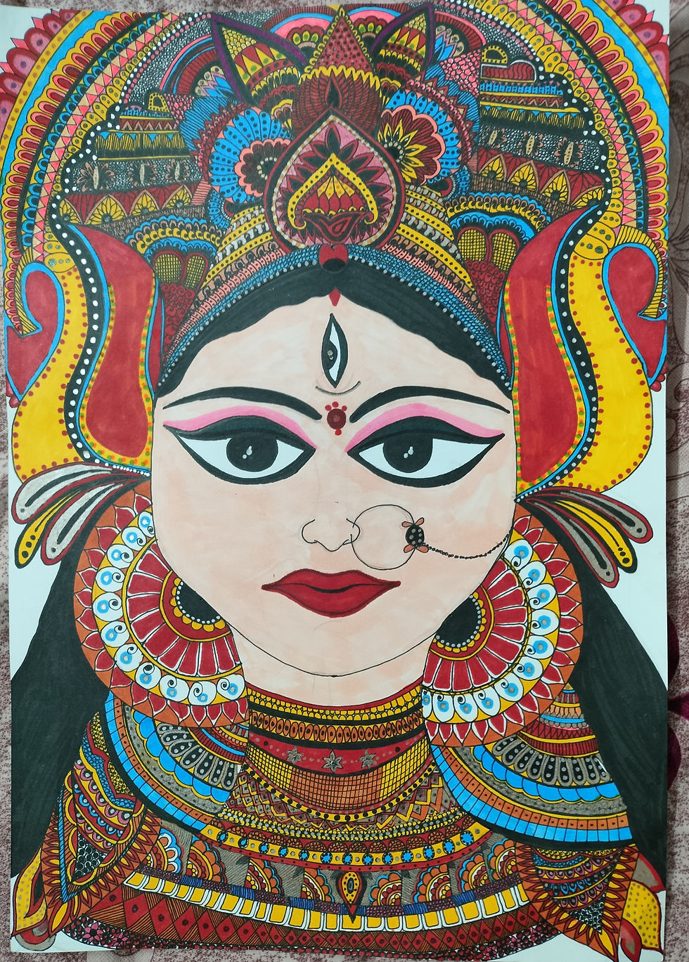 Sketching of Durga maa(mandala art)