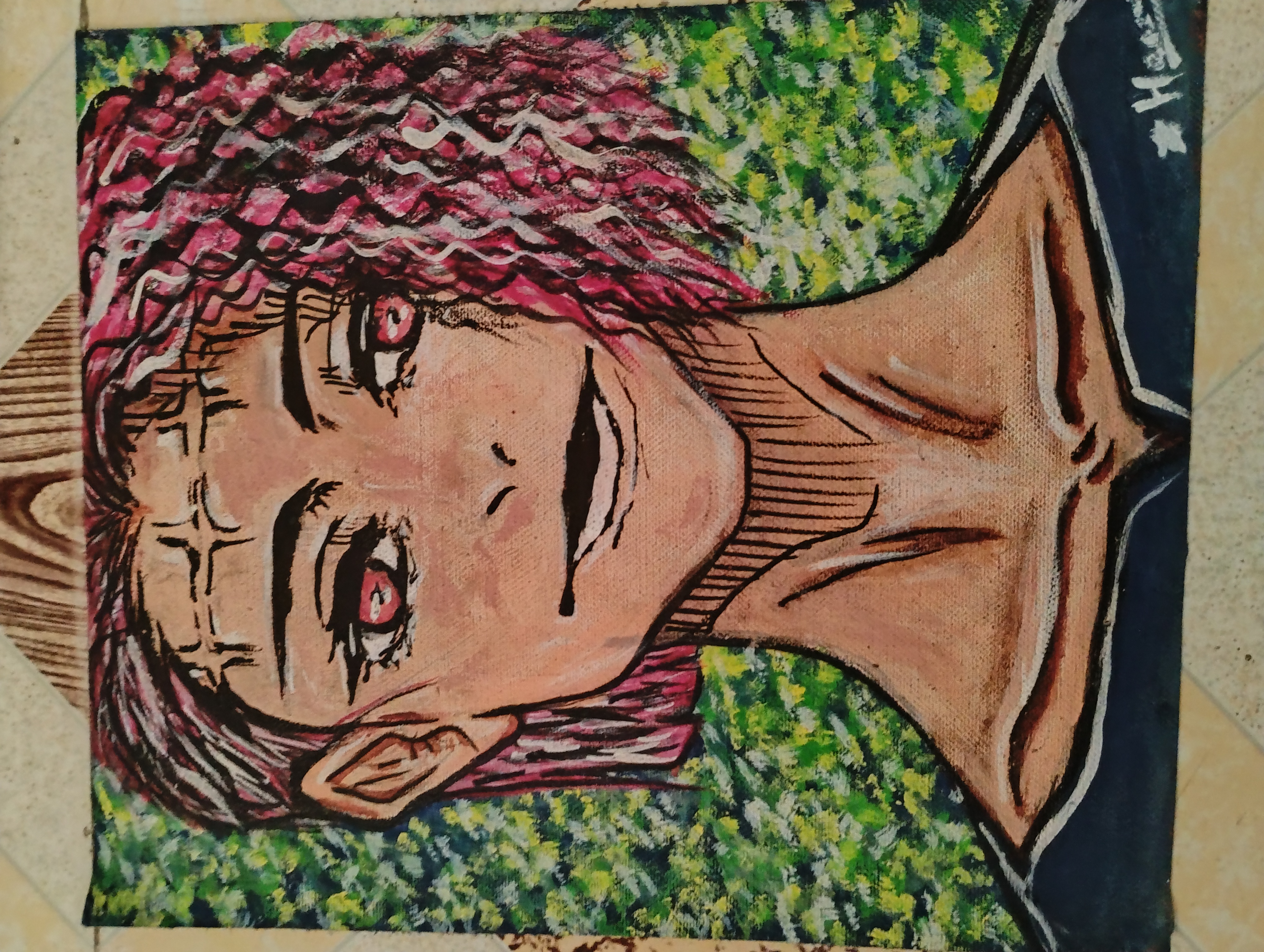 The silent smile by Hanzala Zartab sarfaraz ahmed shaikh, stylized portrait with vibrant colors