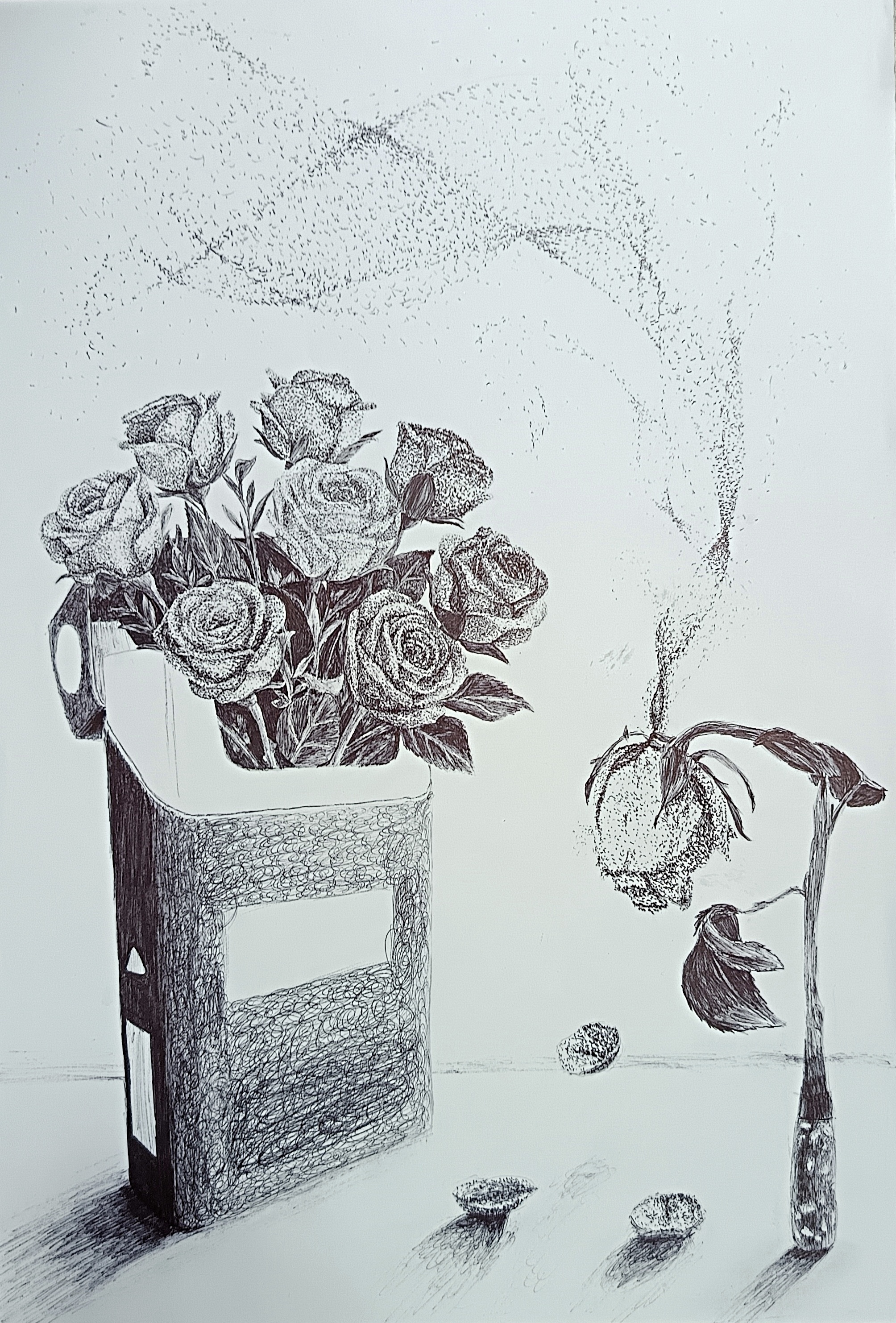 Wilted by Proximity by Zoë Ellis, contrasting floral elements