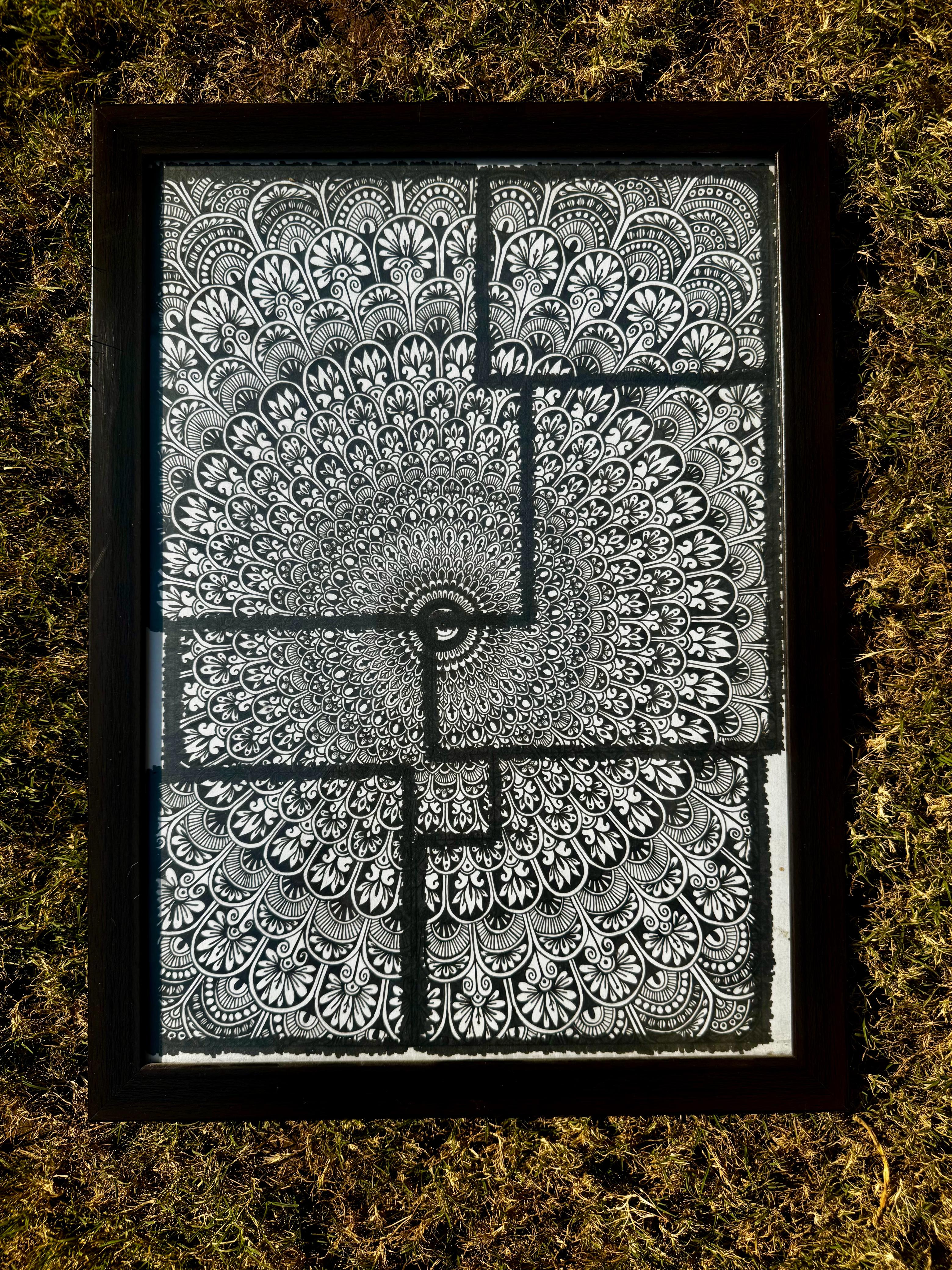 Eternal Symmetry by Akshar Gupta, mandala design with bold black lines