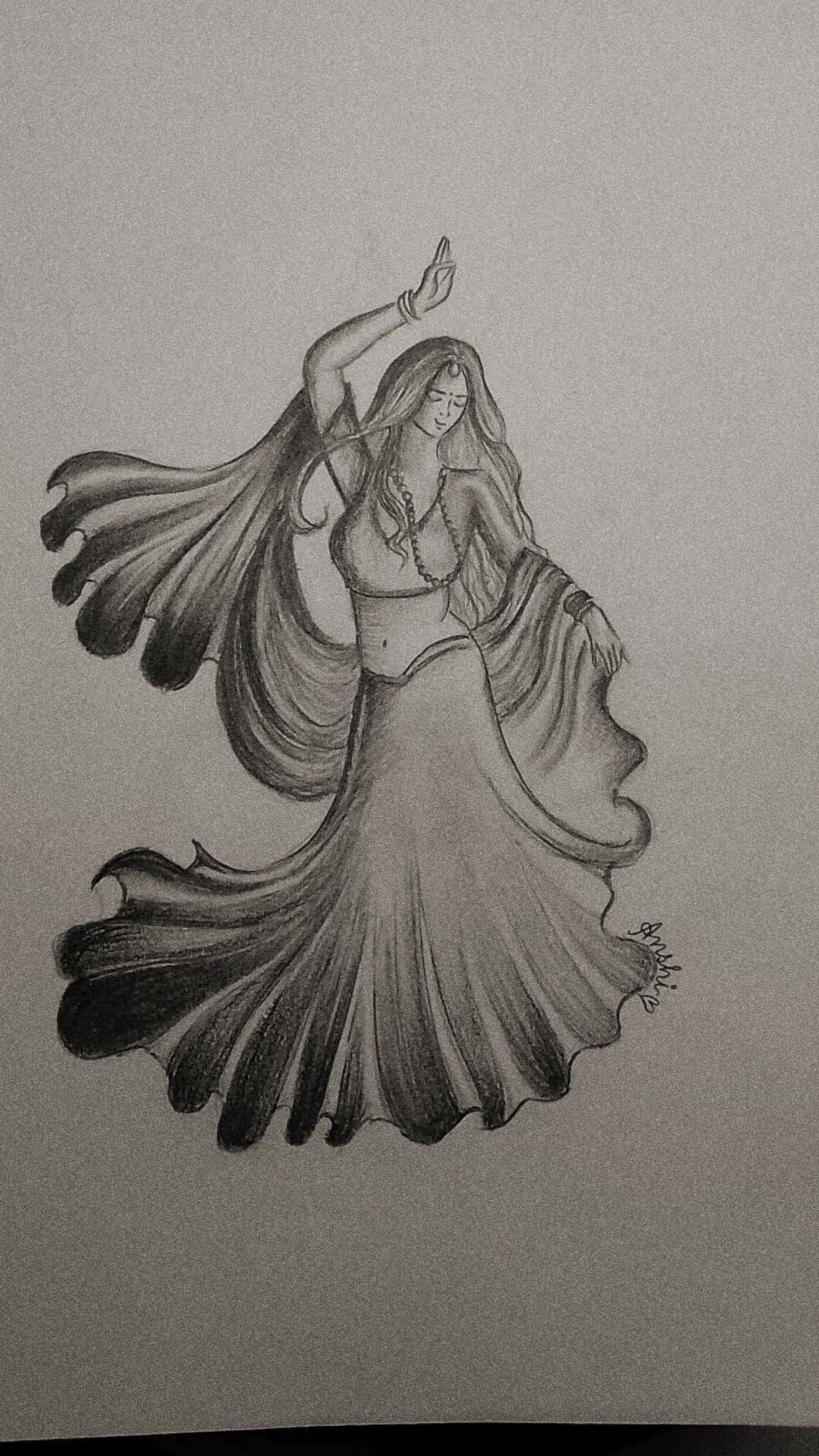 My creations by Anshika - graceful dancer in pencil