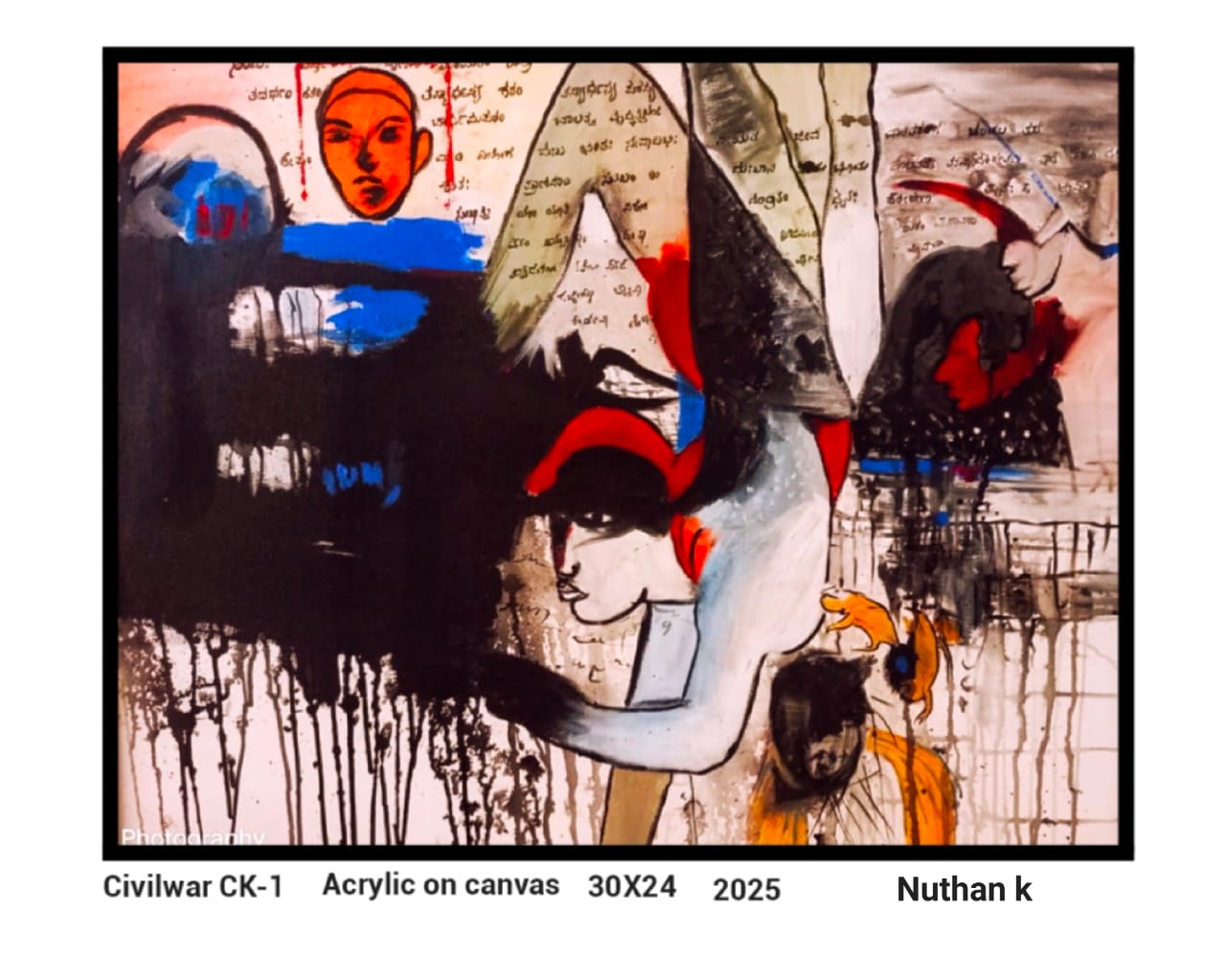 Civil war ck-1 by Nuthan K - abstract with stylized human form