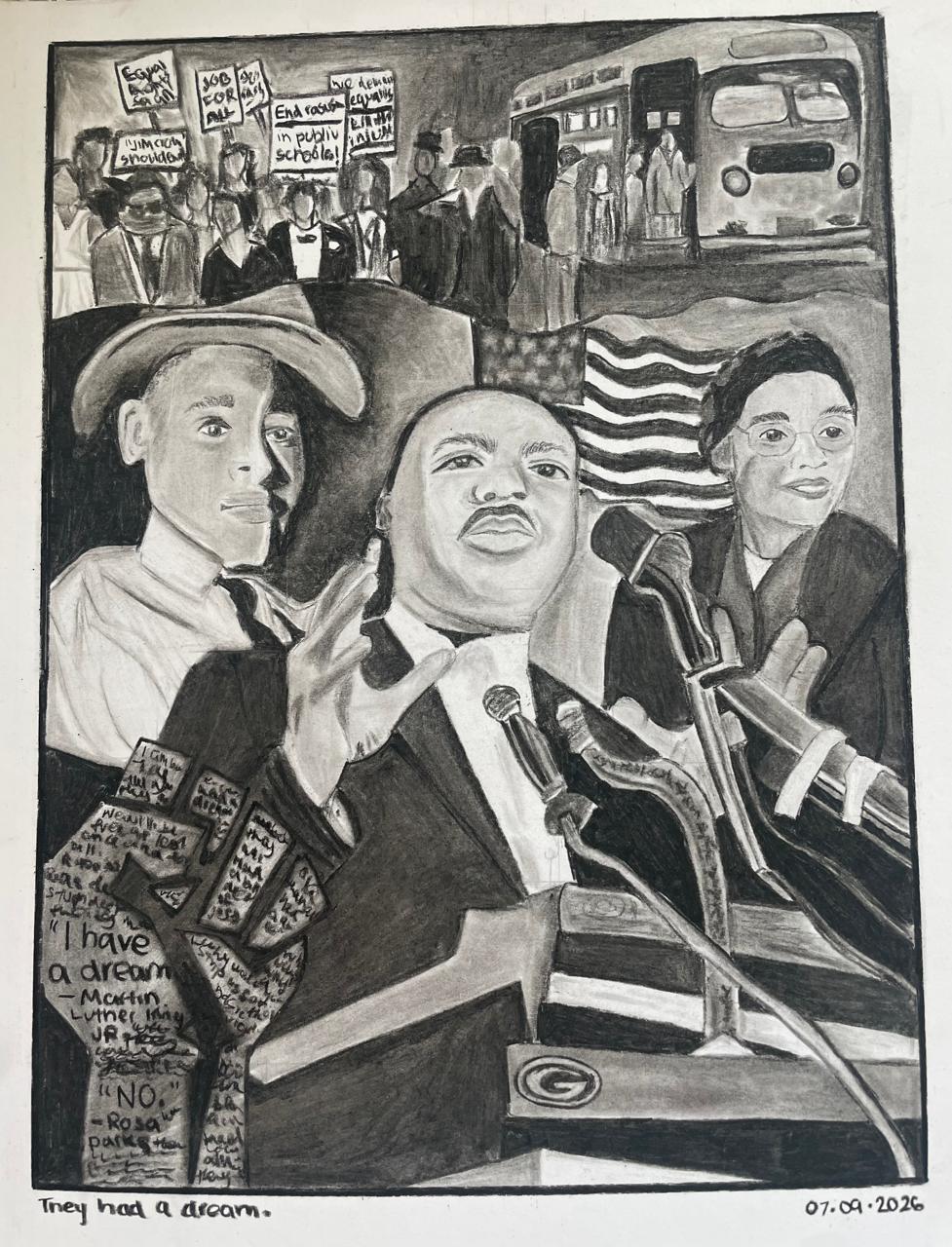 They had a dream by Navika, monochromatic Civil Rights tribute