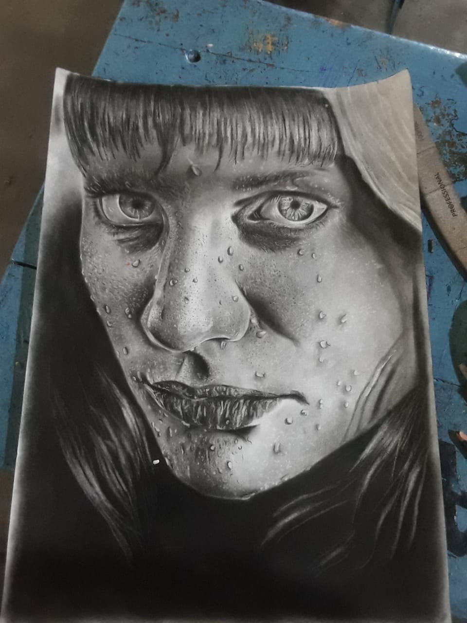 A Lady with dazzling eyes by Brenon Fernando, close-up of a woman’s face with expressive eyes