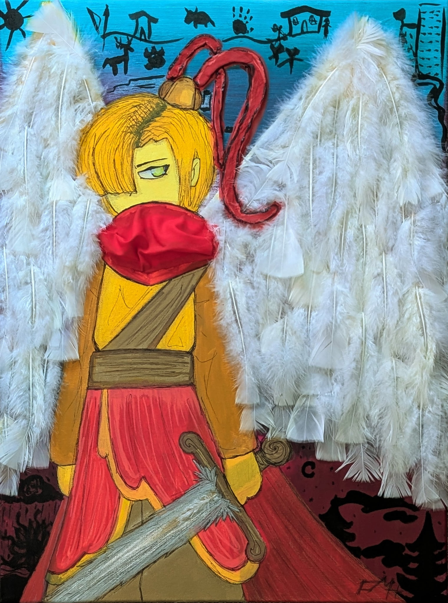 Mystical Guardian by FoxLife, humanoid figure with white wings