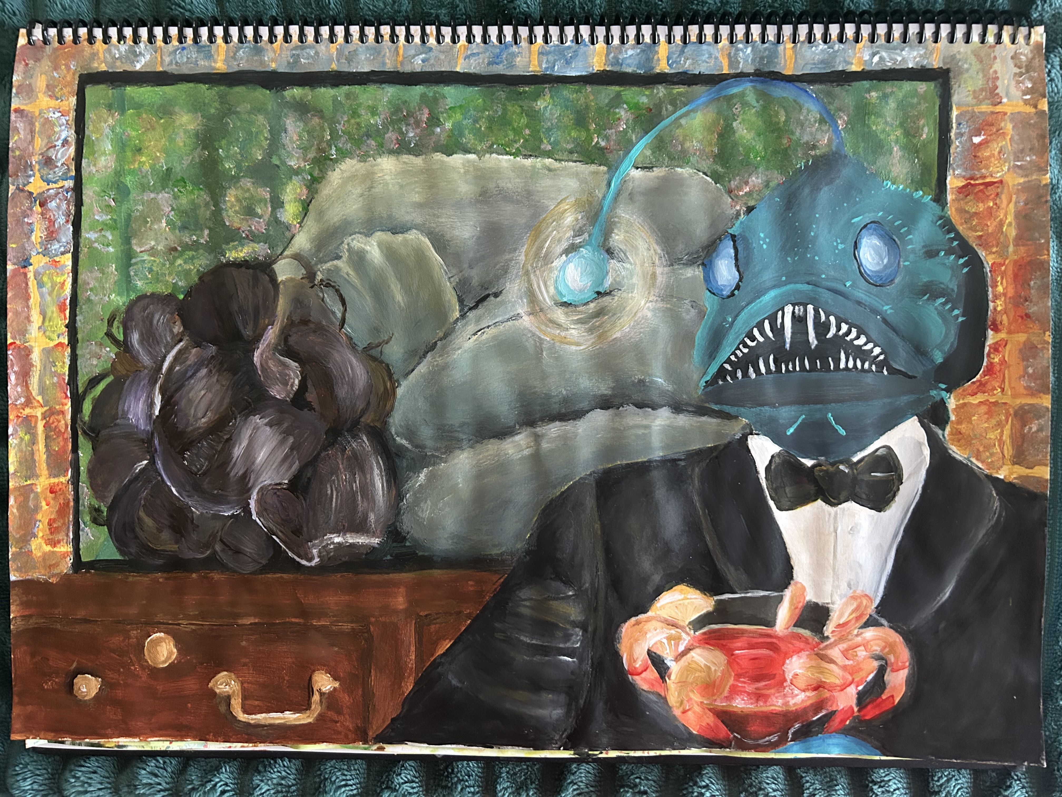 The world inside out by Akhula Qwemesha, surreal scene with woman in fish tank