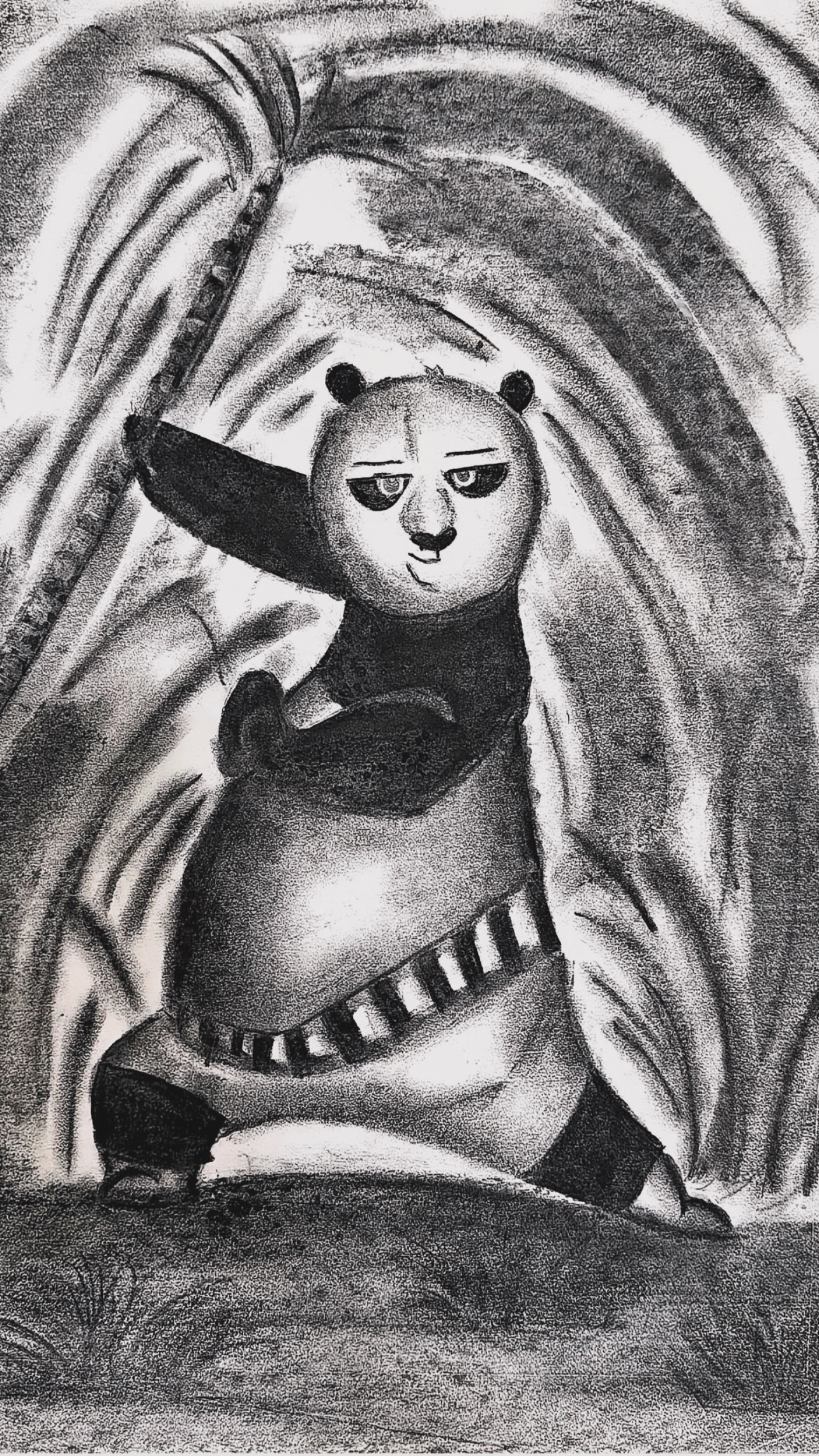 Warrior's Grace by Ramesh Swastika, panda in martial arts action