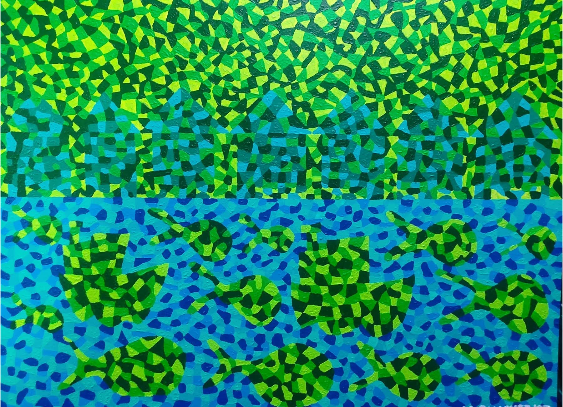 Pasig City, the Green City by Marjorie C Sanchez - mosaic-like shapes of foliage