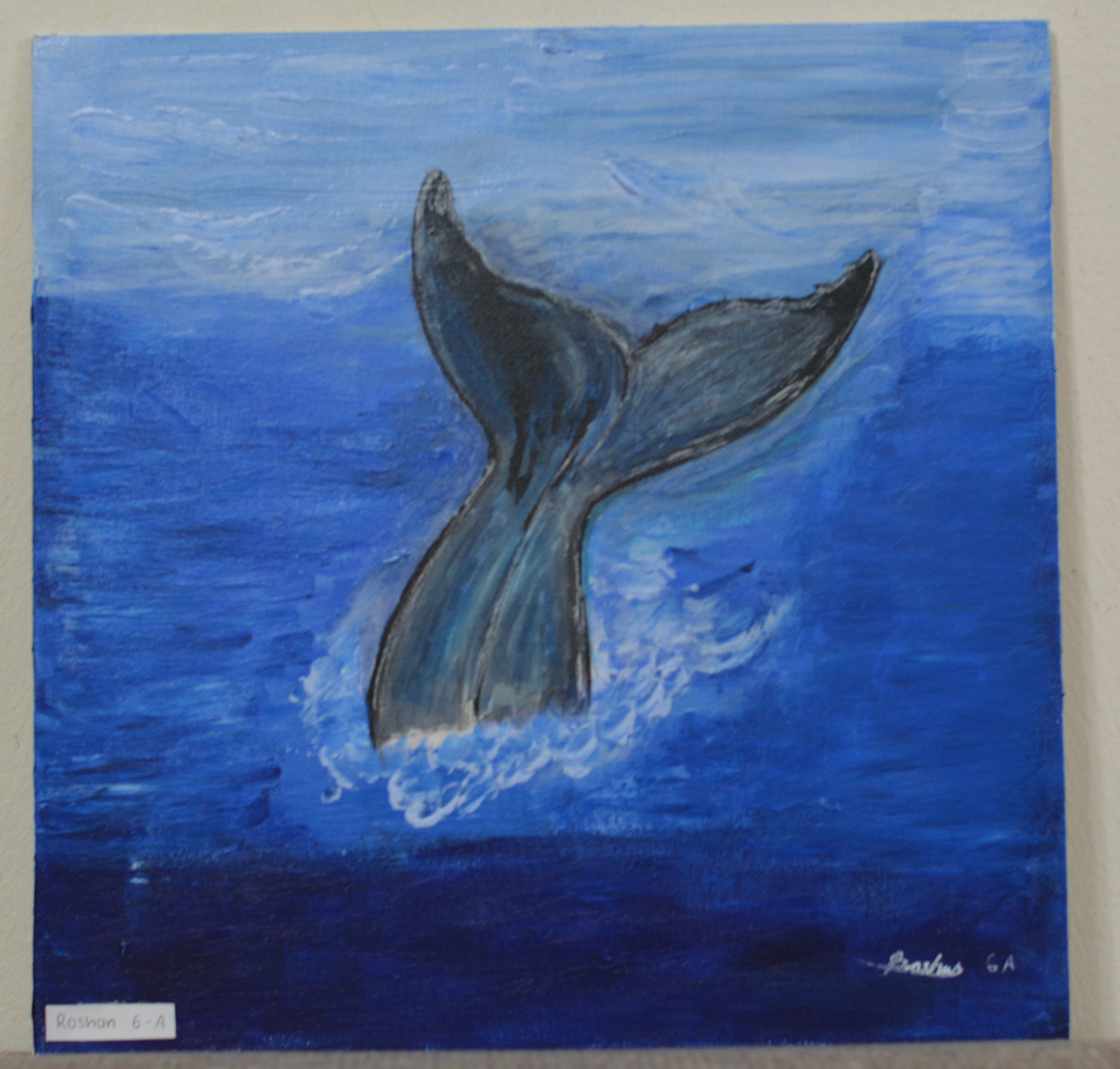 Ocean Series by Roshan Joy philip depicting a blue whale tail in the ocean
