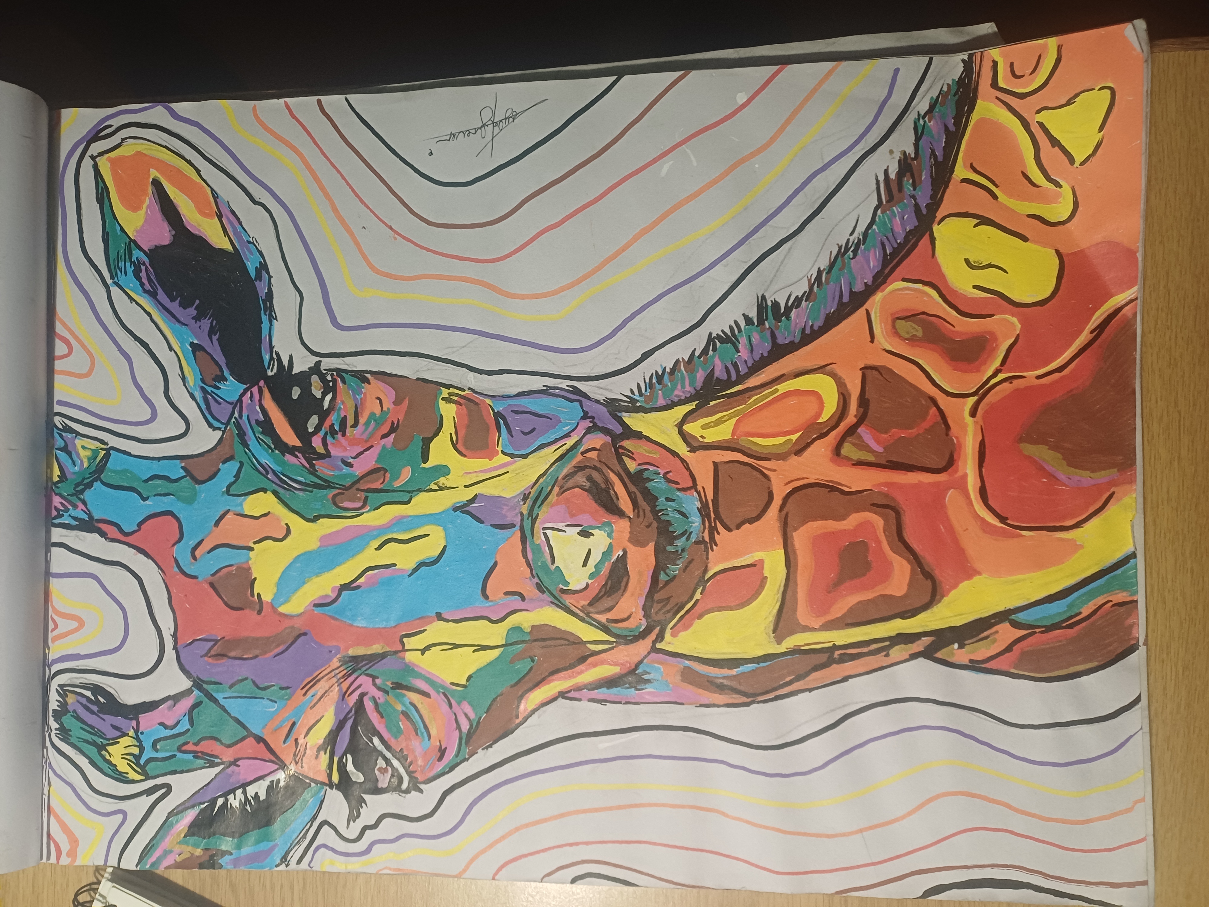 Nature in every way by Lyla-Kay, vibrant giraffe with bold colors