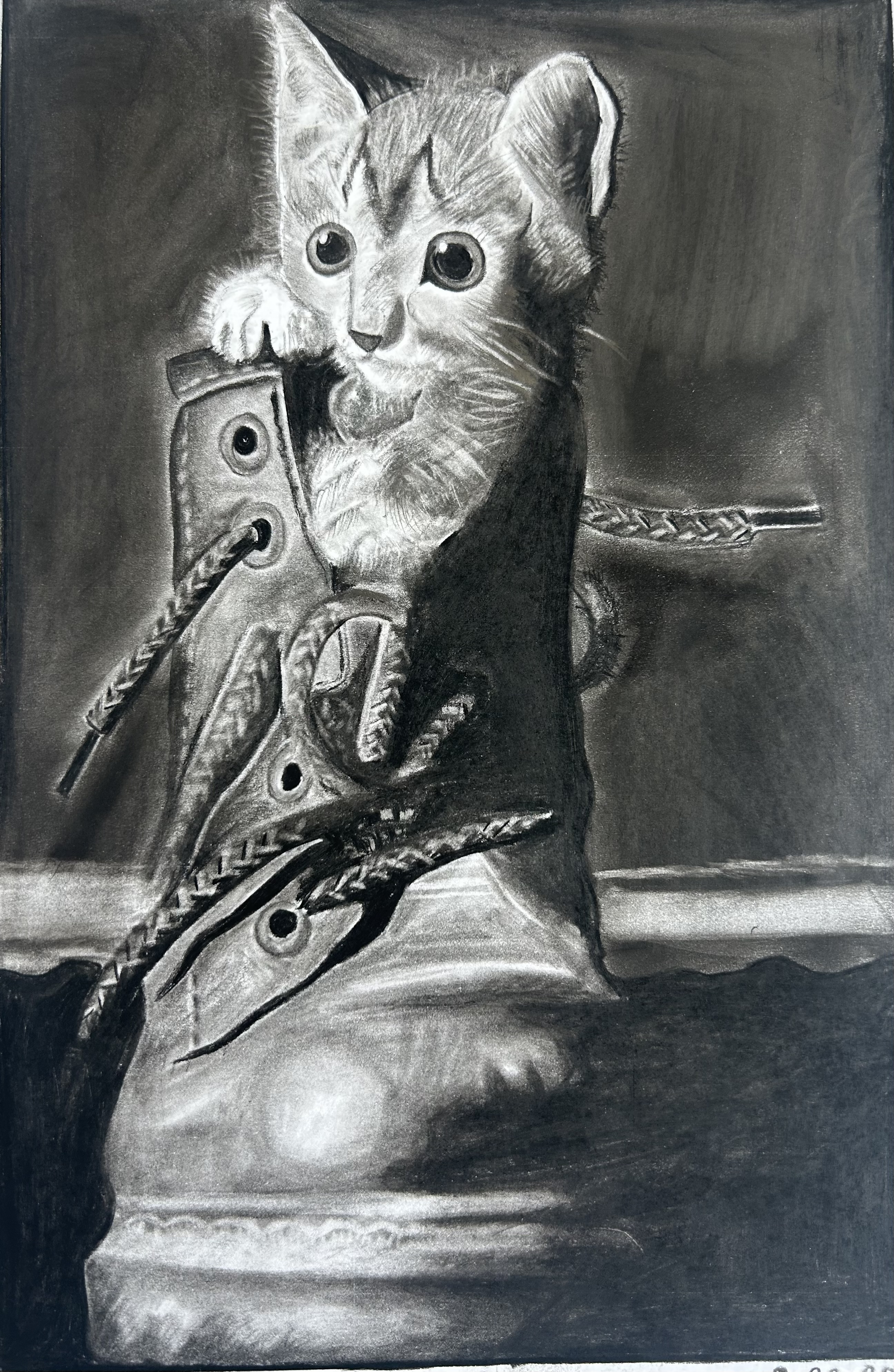 A fluffy moment! by Navika V - kitten inside a boot
