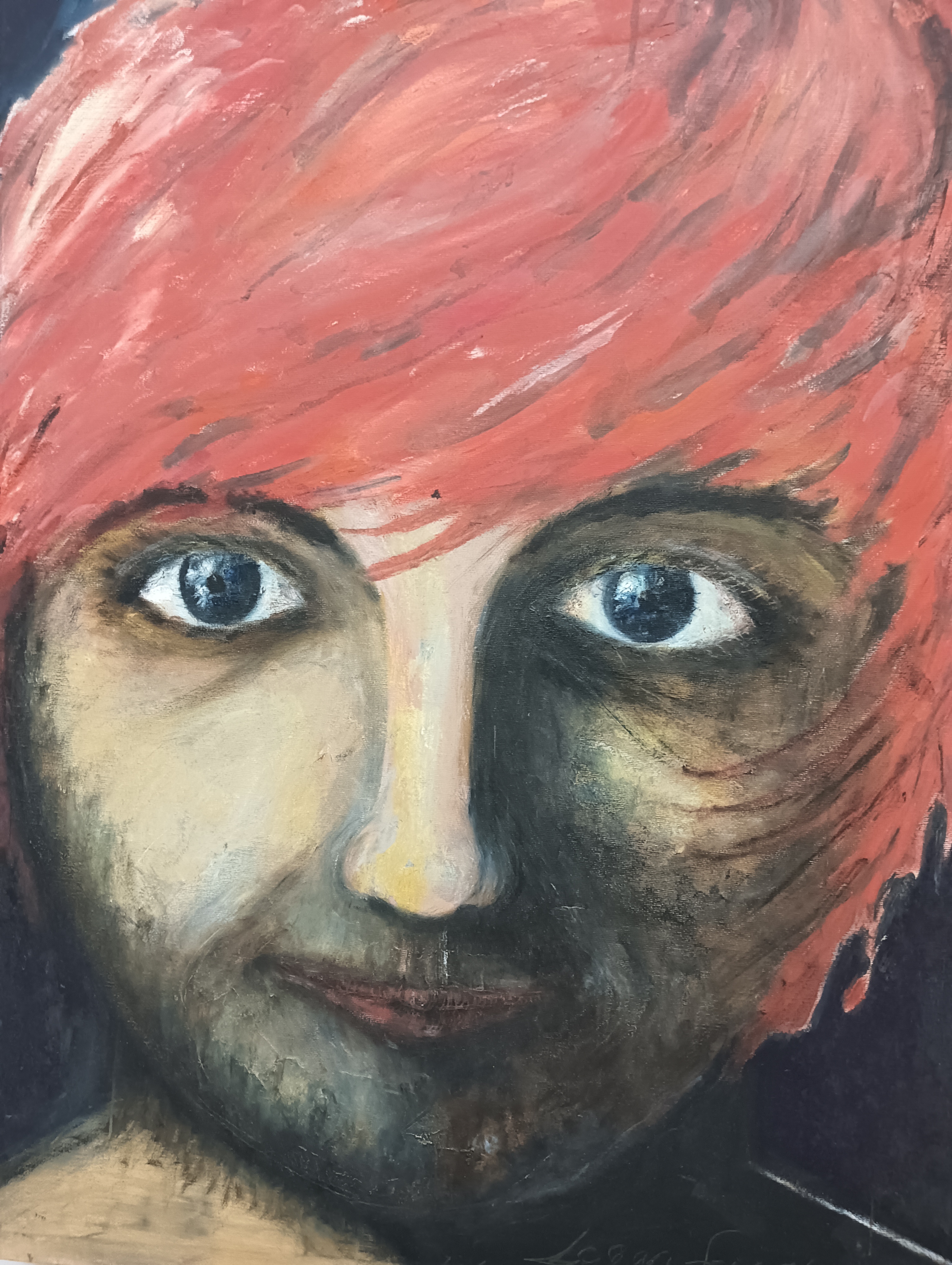 Logan Forsyth by Sim Ming Fook, portrait with pink hair and vivid eyes