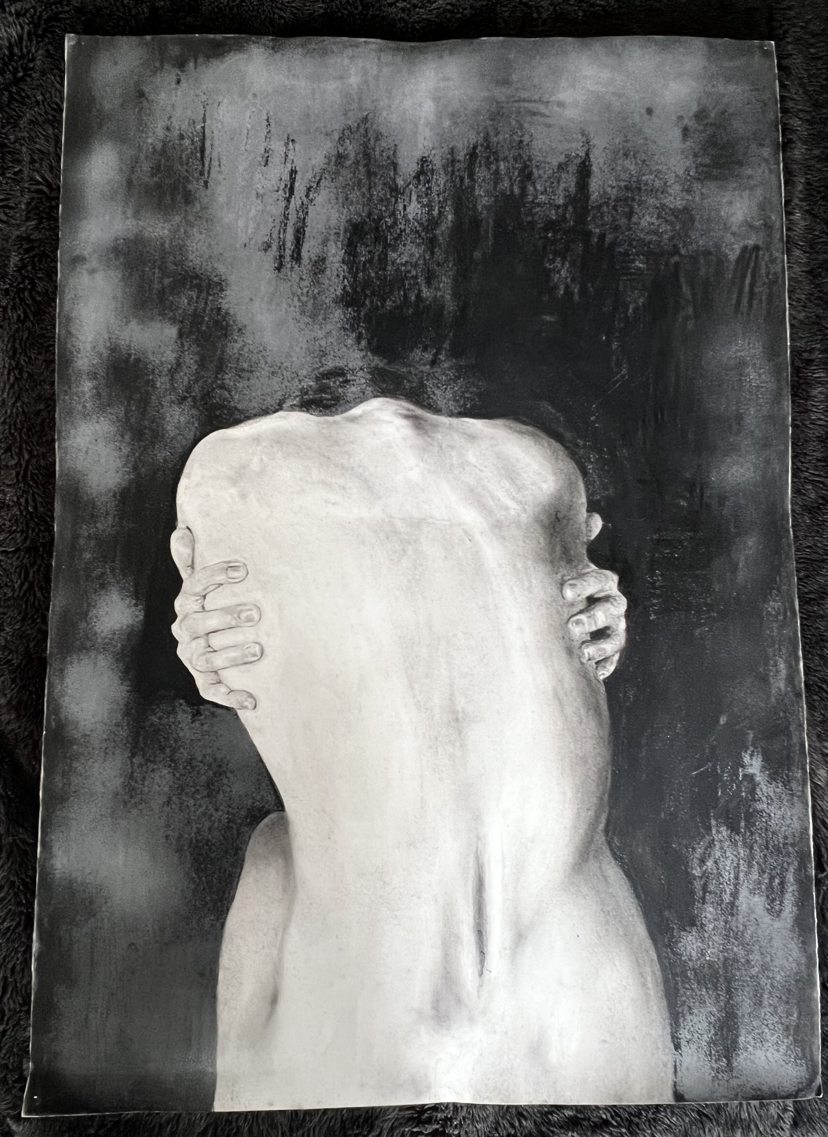 Inward by Diana du Toit, grayscale human figure