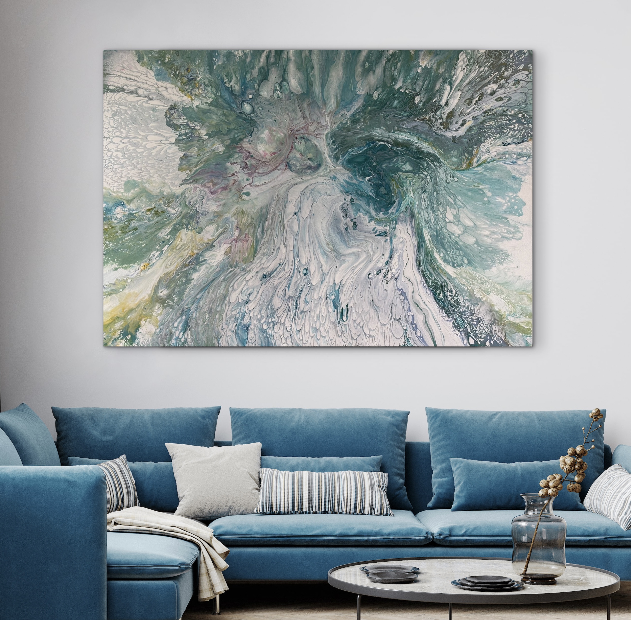 Creation in Motion by Elma Rivera, featuring swirling colors and dynamic composition