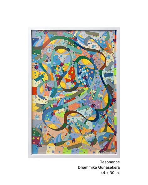 Heart shaped face by Dhammika Nissanka Gunasekera - vibrant abstract shapes in blues, greens, yellows, reds
