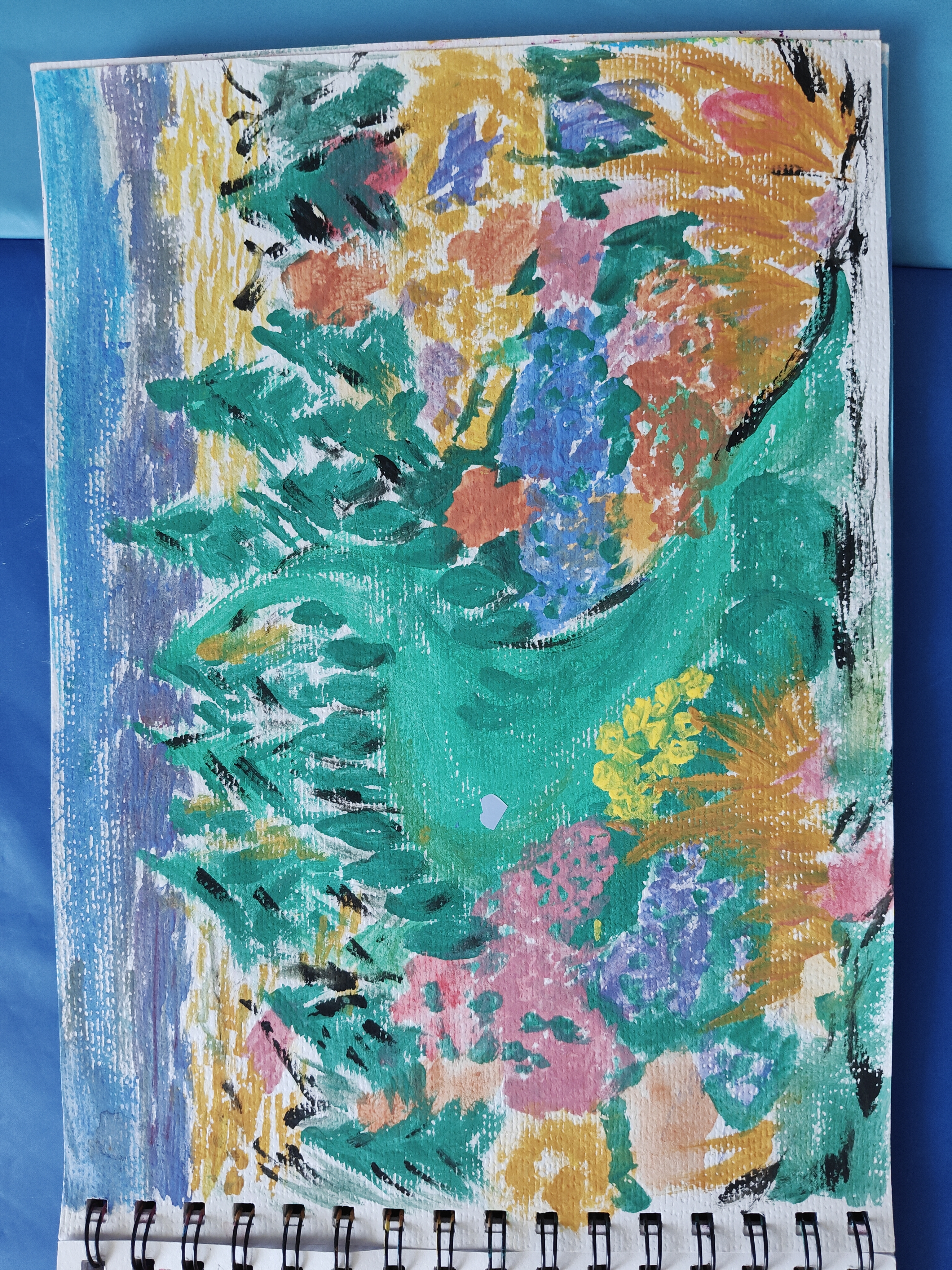 The Journey by Robin Fong, abstract composition with vibrant colors and dynamic brushstrokes