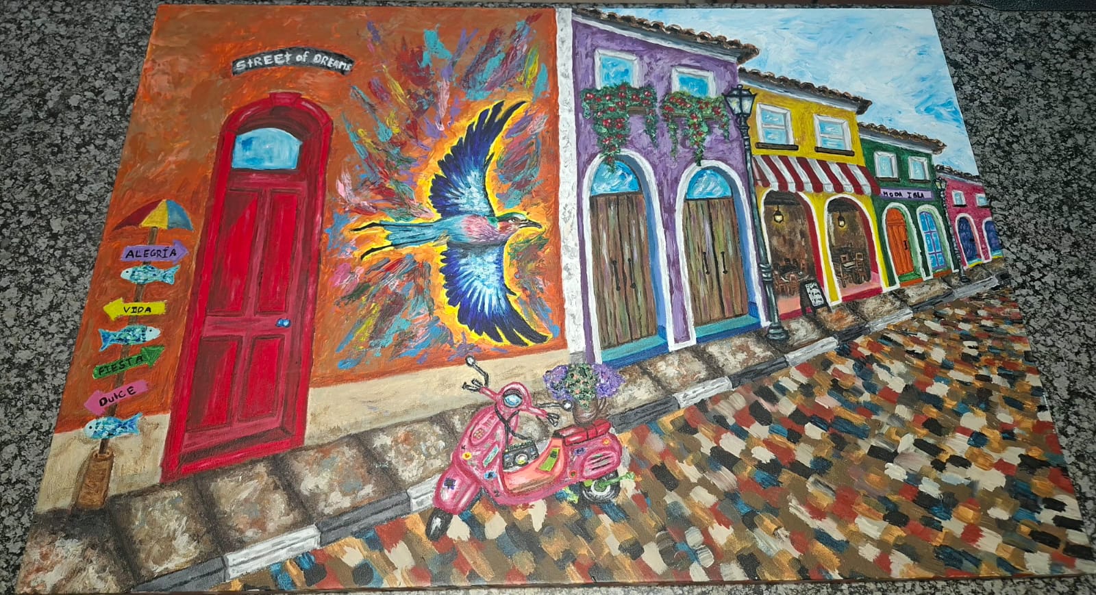 Street of Dreams by Zanika Nel - vibrant Puerto Rican street scene