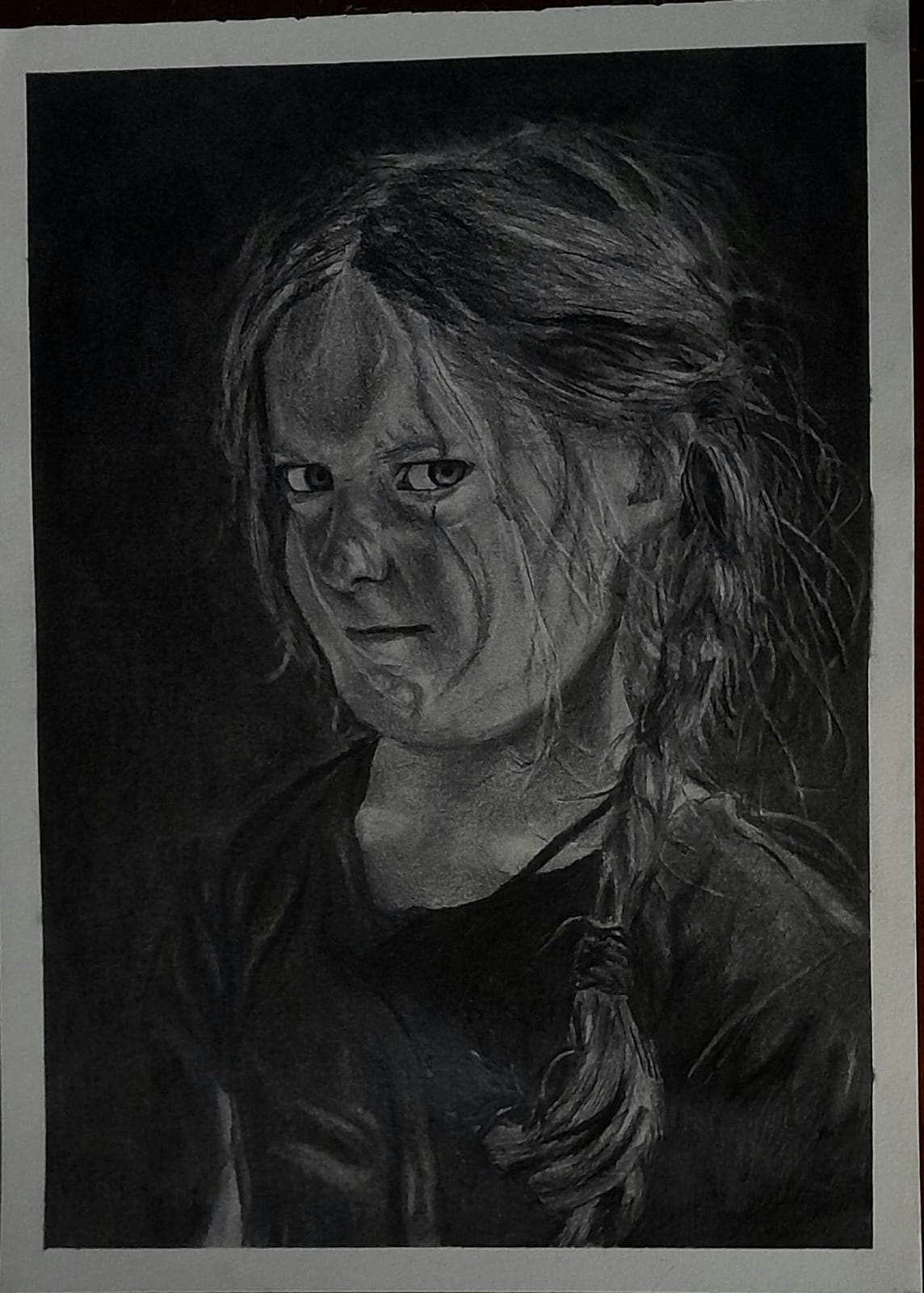 The Child Cynic by Claire Mitchell, child portrait in pencil drawing